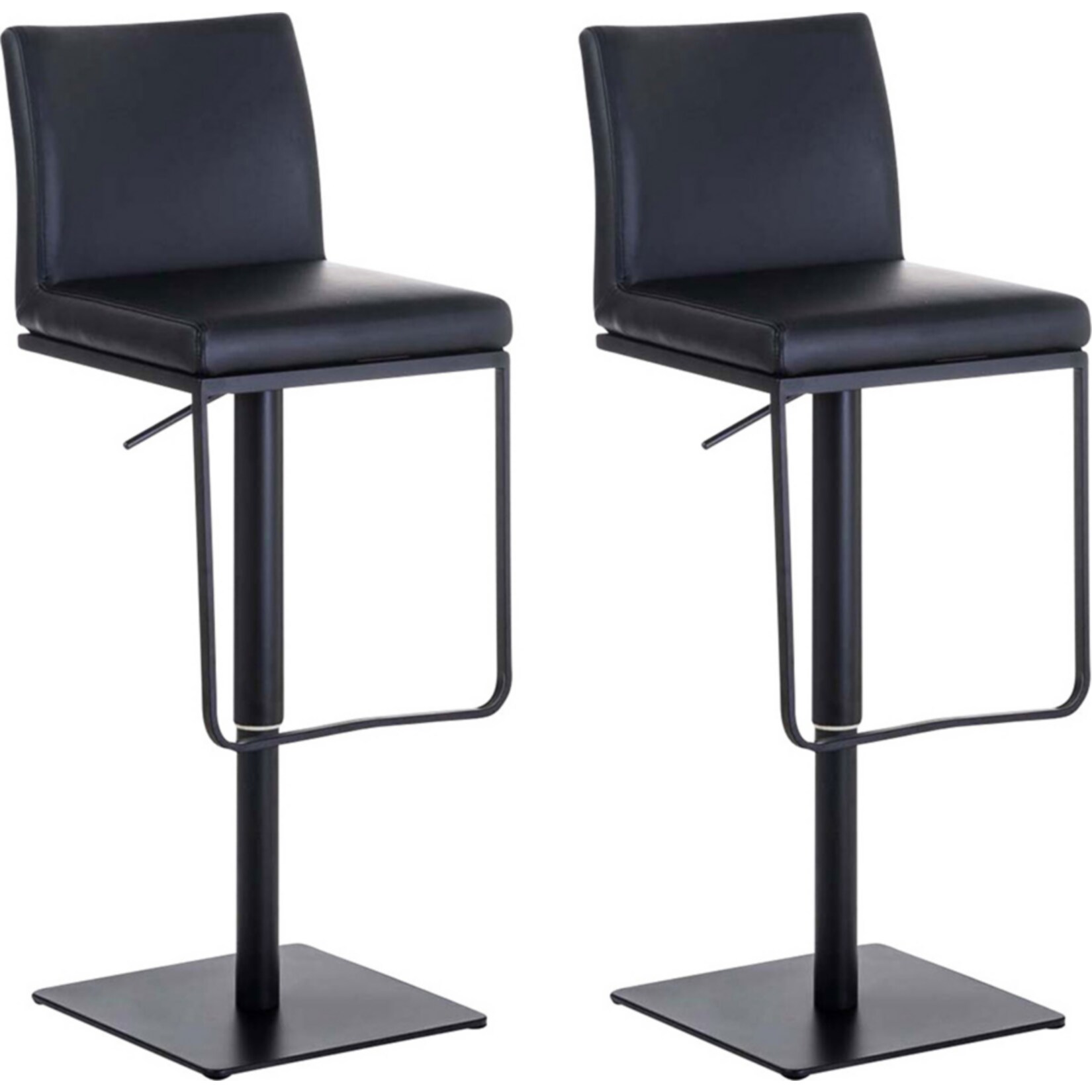 CLP 2er Set Barhocker Panama Mit Kunstlederbezug I Höhenverstellbarer Barstuhl I Thekenhocker Mit Lehne Und Fußstütze | 04251563460879