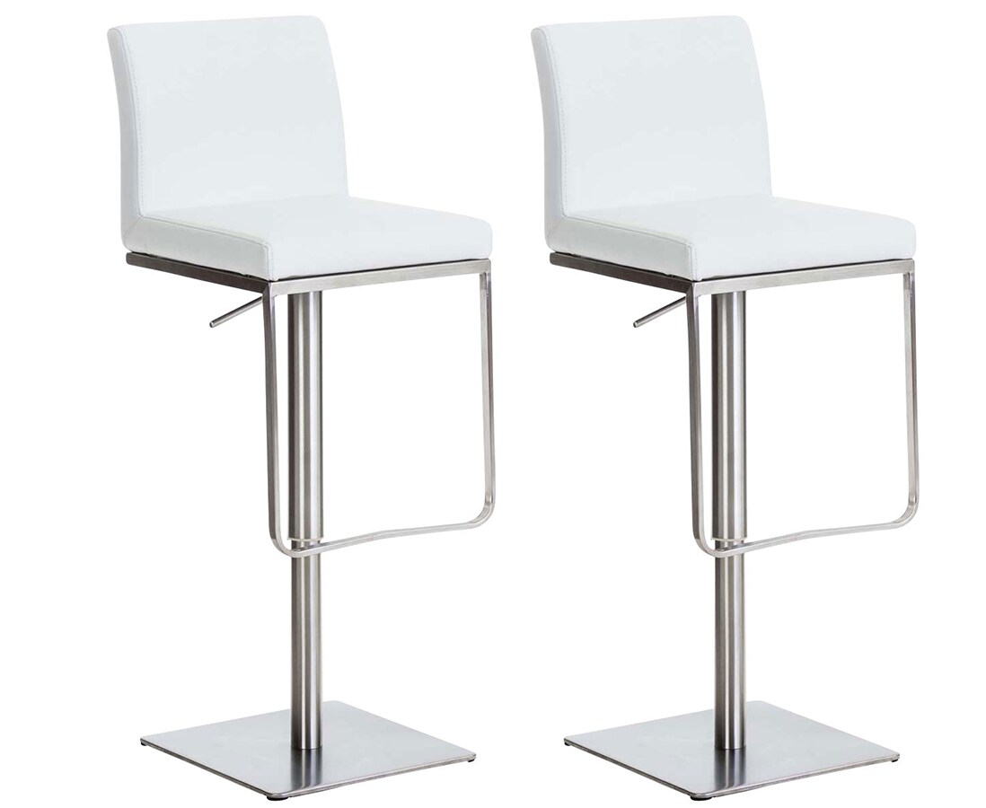 CLP 2er Set Barhocker Panama Mit Kunstlederbezug I H&ouml;henverstellbarer Barstuhl I Thekenhocker Mit Lehne Und Fu&szlig;st&uuml;tze - Bild 1