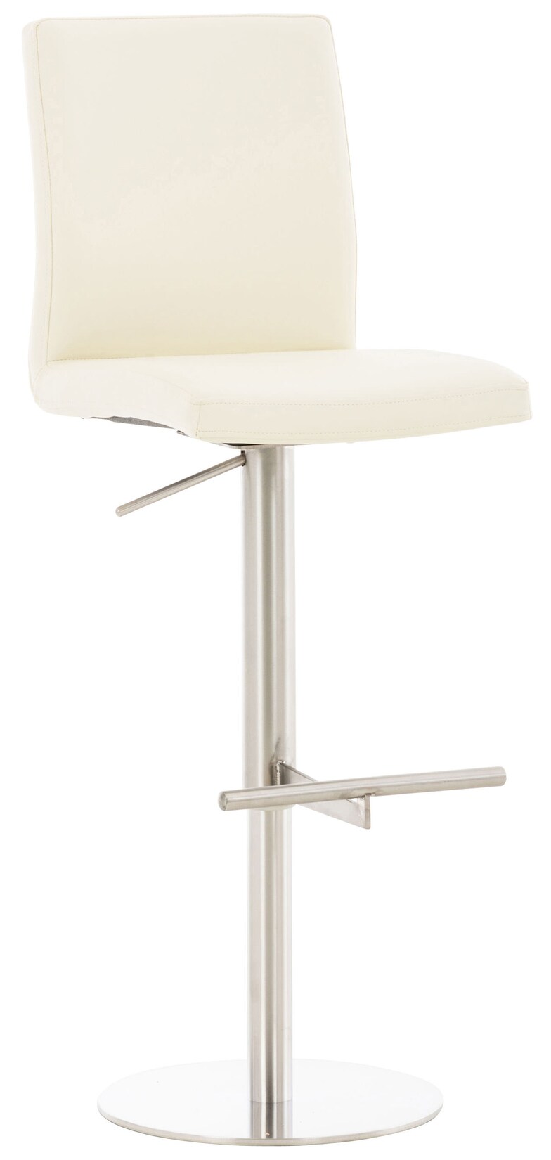 CLP Barhocker Cadiz Kunstleder edelstahl Farbe: creme, Gestell Farbe: edelstahl