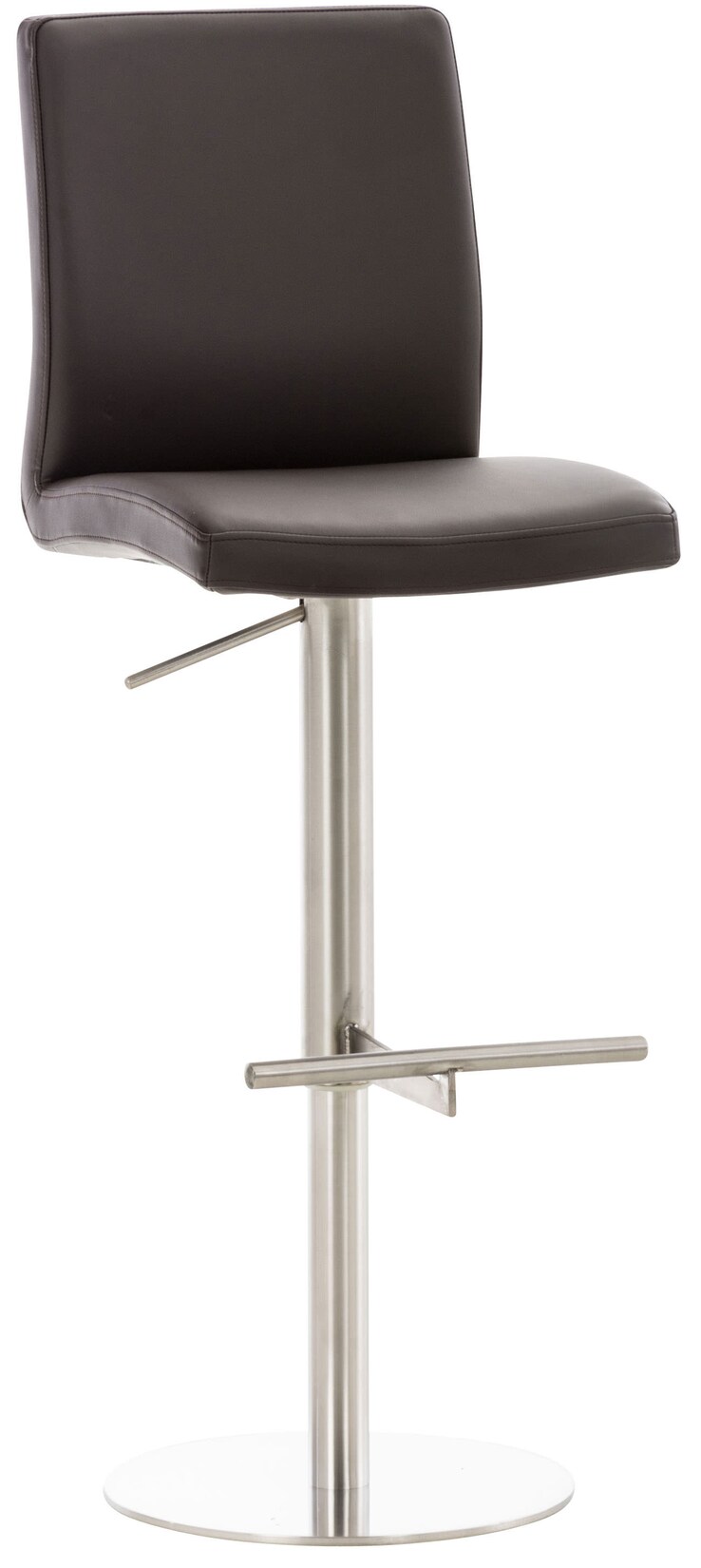CLP Barhocker Cadiz Kunstleder edelstahl Farbe: braun, Gestell Farbe: edelstahl