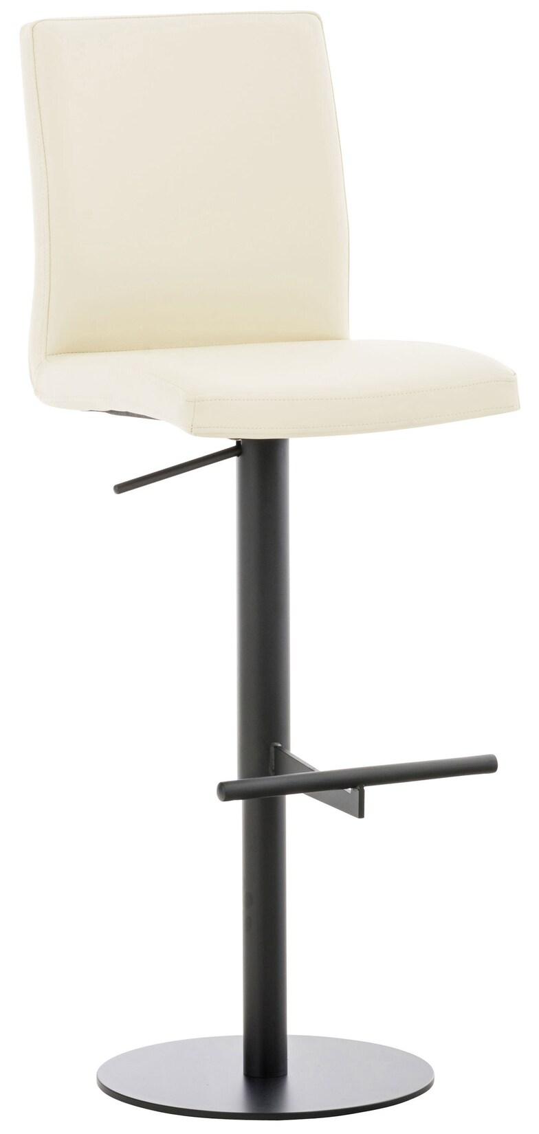 CLP Barhocker Cadiz Kunstleder schwarz Farbe: creme, Gestell Farbe: schwarz