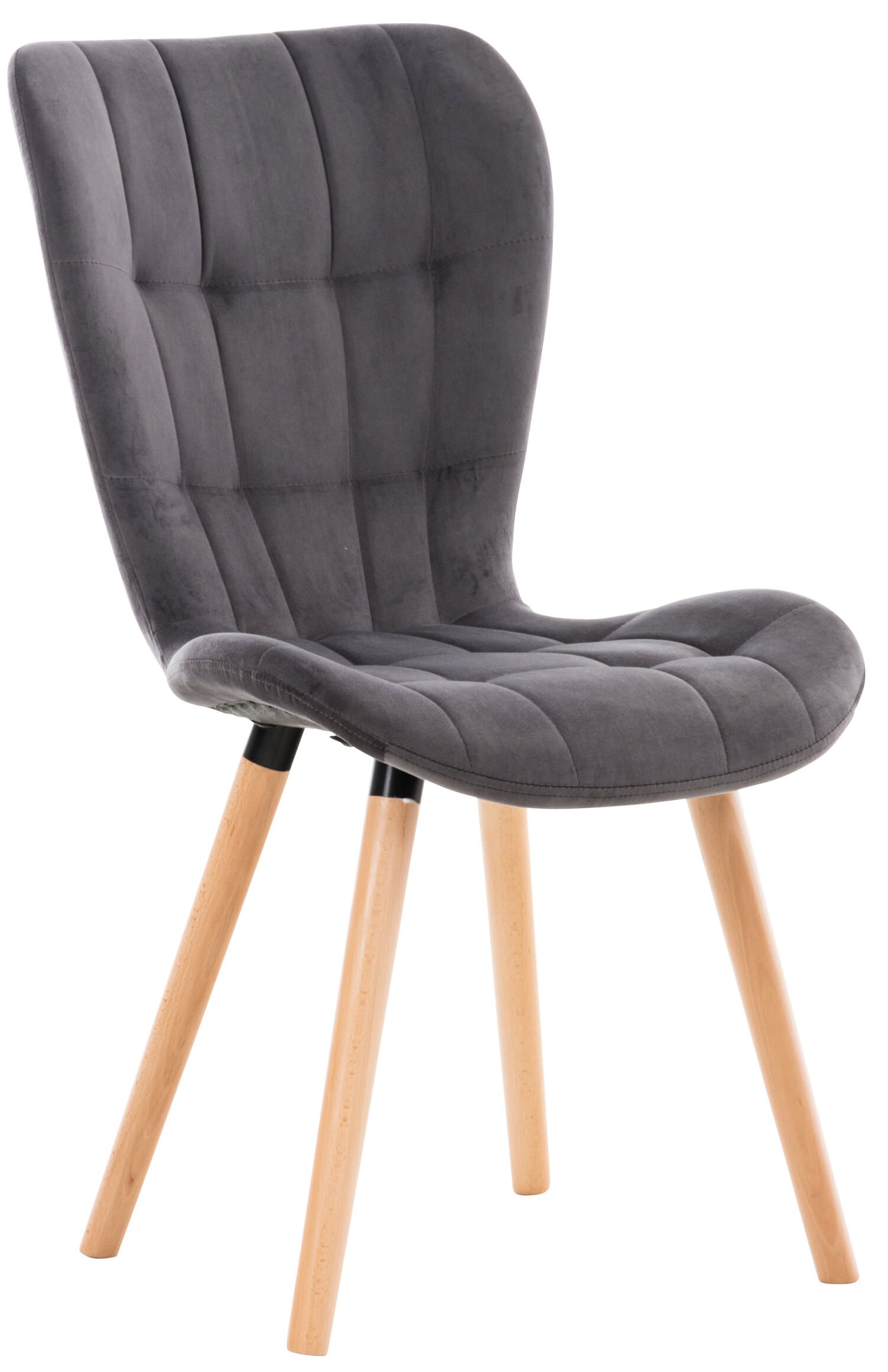 CLP Esszimmerstuhl Elda Samt I Lehnstuhl Mit Robustem Holzgestell I Polsterstuhl Mit Stilvollen Ziern&auml;hten - Bild 1