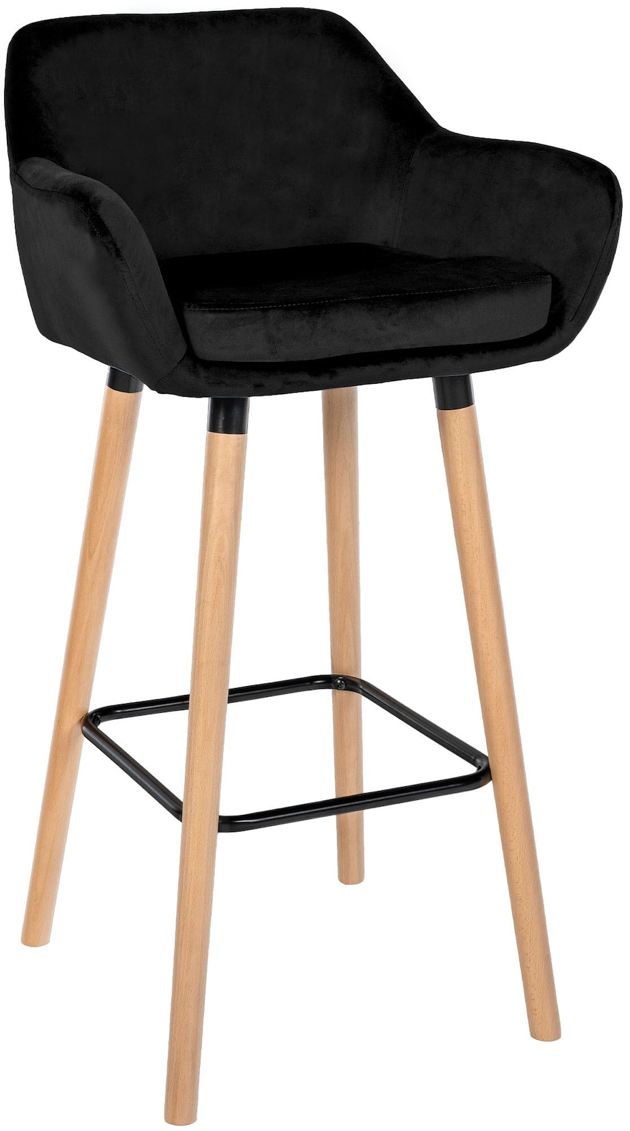 CLP Barhocker Grant Samt Farbe: schwarz