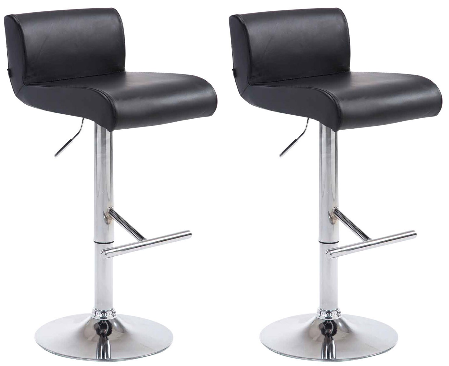 CLP 2er Set Barhocker California Mit Kunstlederbezug I H&ouml;henverstellbare Drehbare Thekenhocker - Bild 1