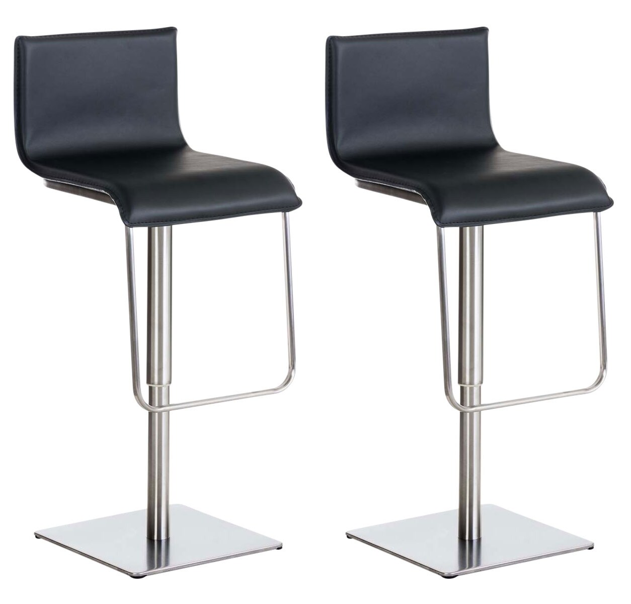 CLP 2er Set Barhocker mit Lehne Limon, Barst&uuml;hle mit Kunstlederbez&uuml;gen h&ouml;henverstellbar drehbar, Tresenst&uuml;hle bis 240 kg belastbar - Bild 1