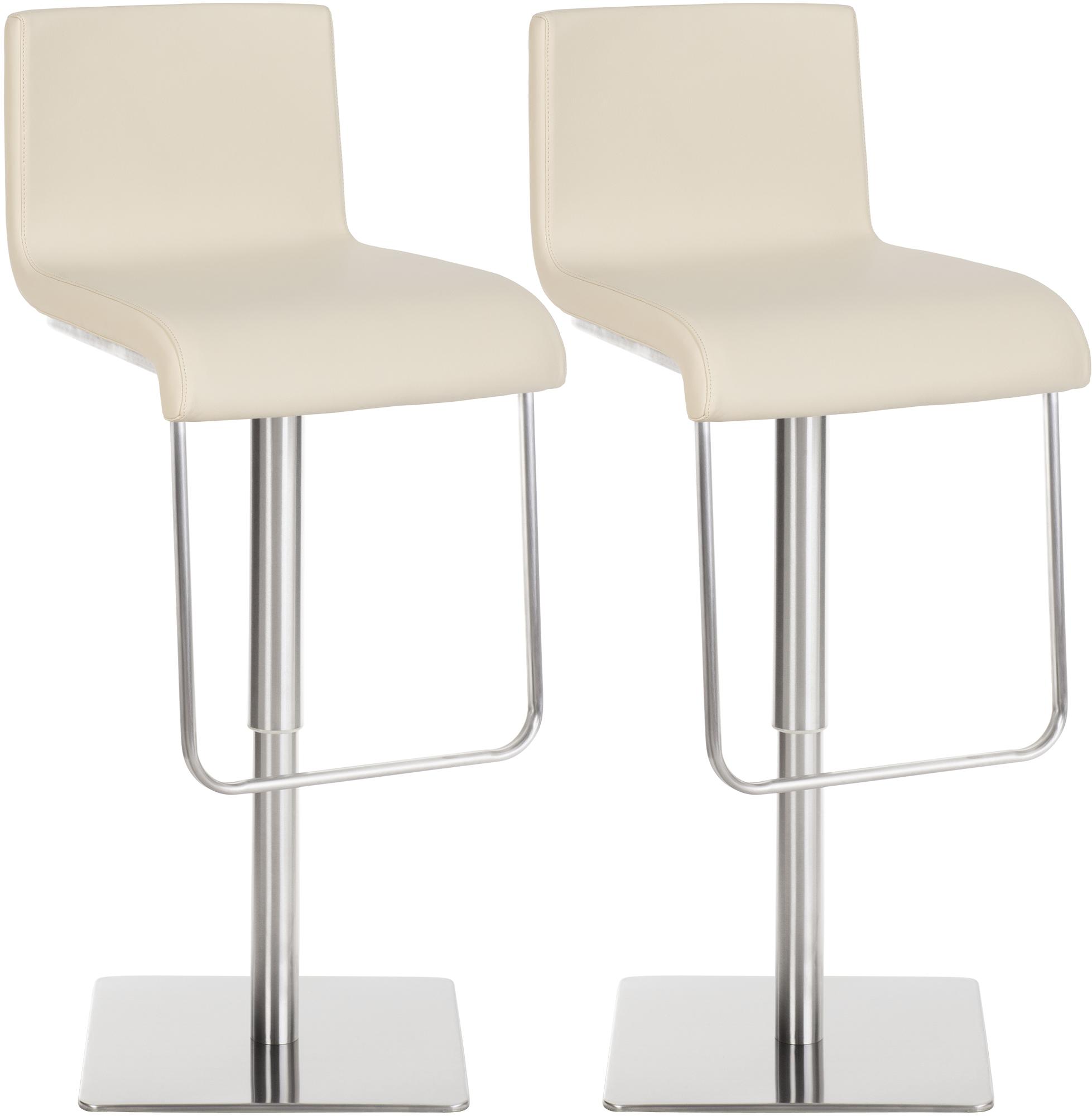 CLP 2er Set Barhocker mit Lehne Limon, Barst&uuml;hle mit Kunstlederbez&uuml;gen h&ouml;henverstellbar drehbar, Tresenst&uuml;hle bis 240 kg belastbar - Bild 1