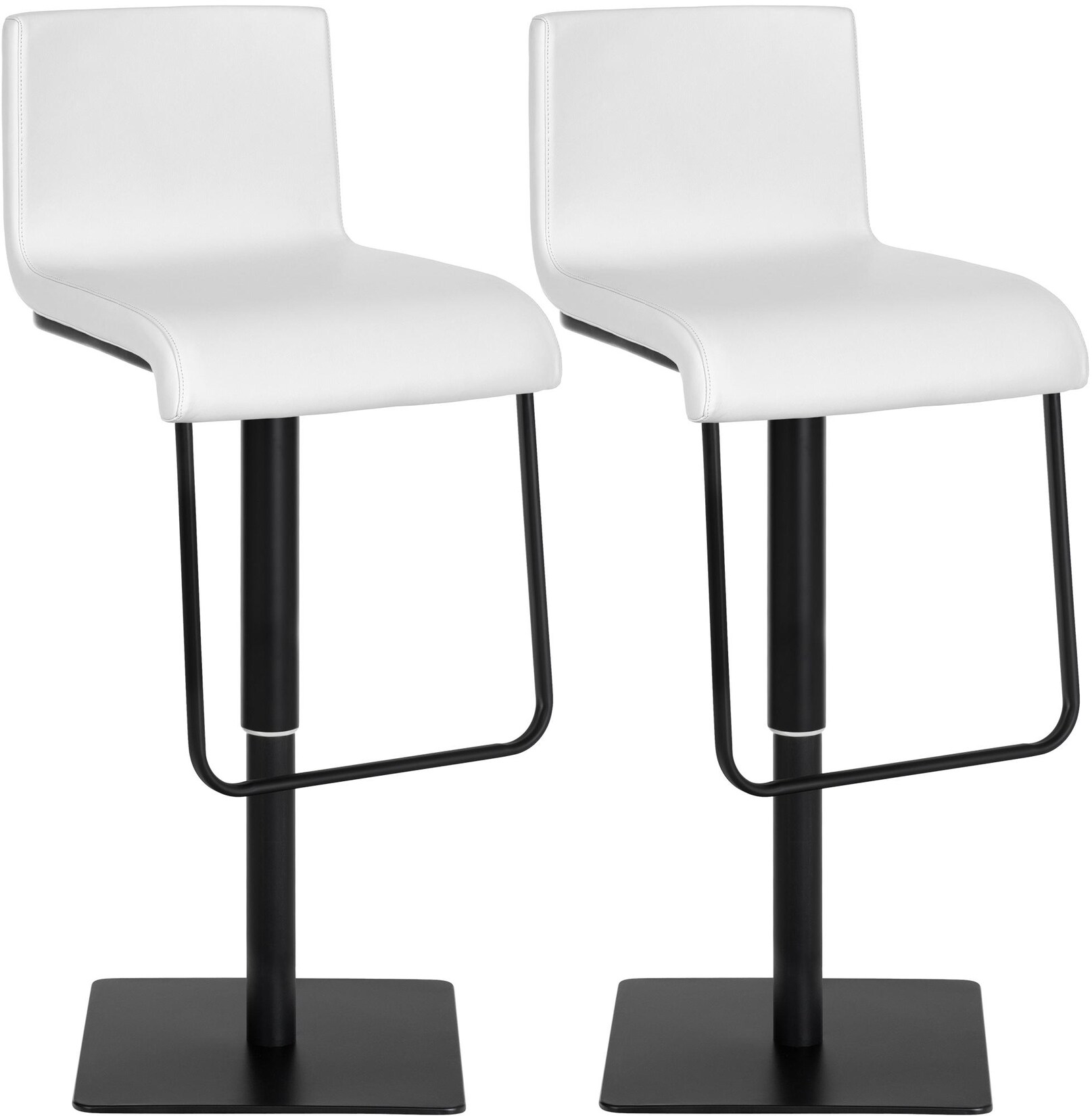 CLP 2er Set Barhocker mit Lehne Limon, Barstühle mit Kunstlederbezügen höhenverstellbar drehbar, Tresenstühle bis 240 kg belastbar