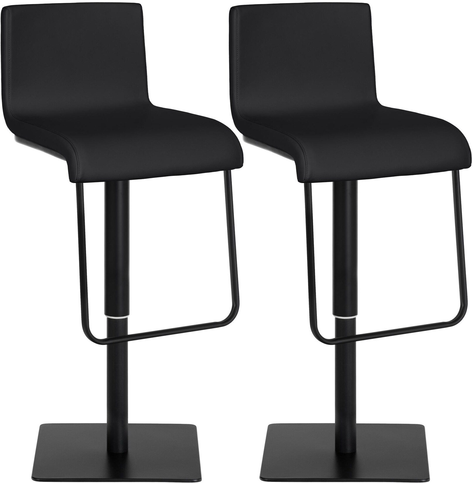 CLP 2er Set Barhocker mit Lehne Limon, Barstühle mit Kunstlederbezügen höhenverstellbar drehbar, Tresenstühle bis 240 kg belastbar