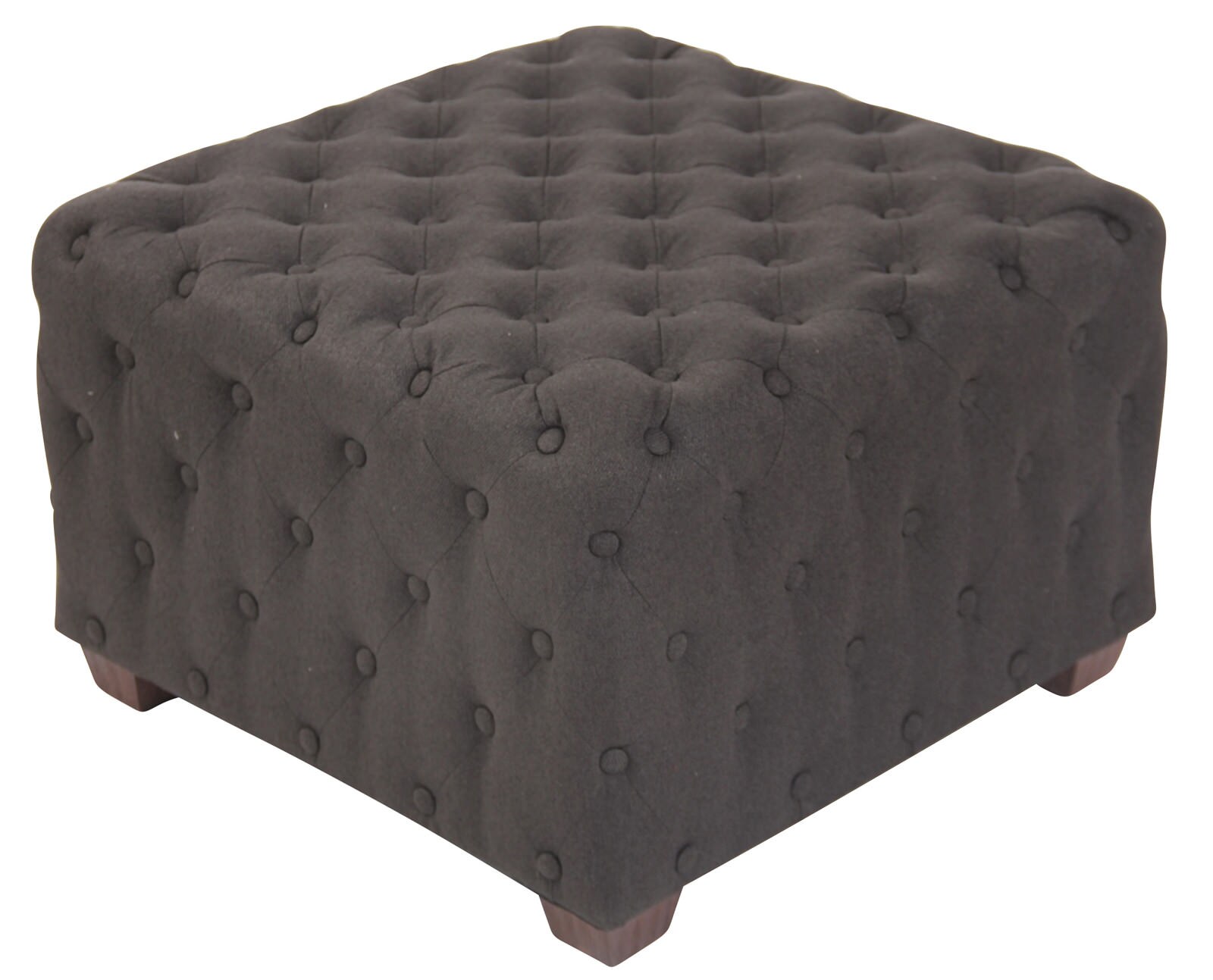 CLP Sitzhocker Nimes Stoff I Polsterhocker Eckig I Gesteppter Hocker Mit Zierkn&ouml;pfen I Gepolstert - Bild 1