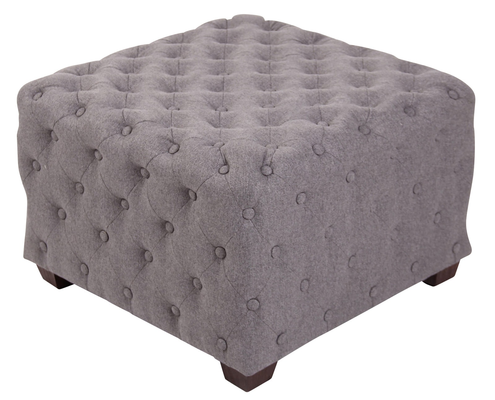 CLP Sitzhocker Nimes Stoff I Polsterhocker Eckig I Gesteppter Hocker Mit Zierkn&ouml;pfen I Gepolstert - Bild 1