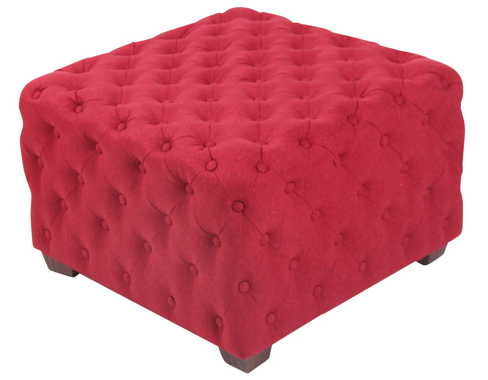 CLP Sitzhocker Nimes Stoff I Polsterhocker Eckig I Gesteppter Hocker Mit Zierkn&ouml;pfen I Gepolstert - Bild 1