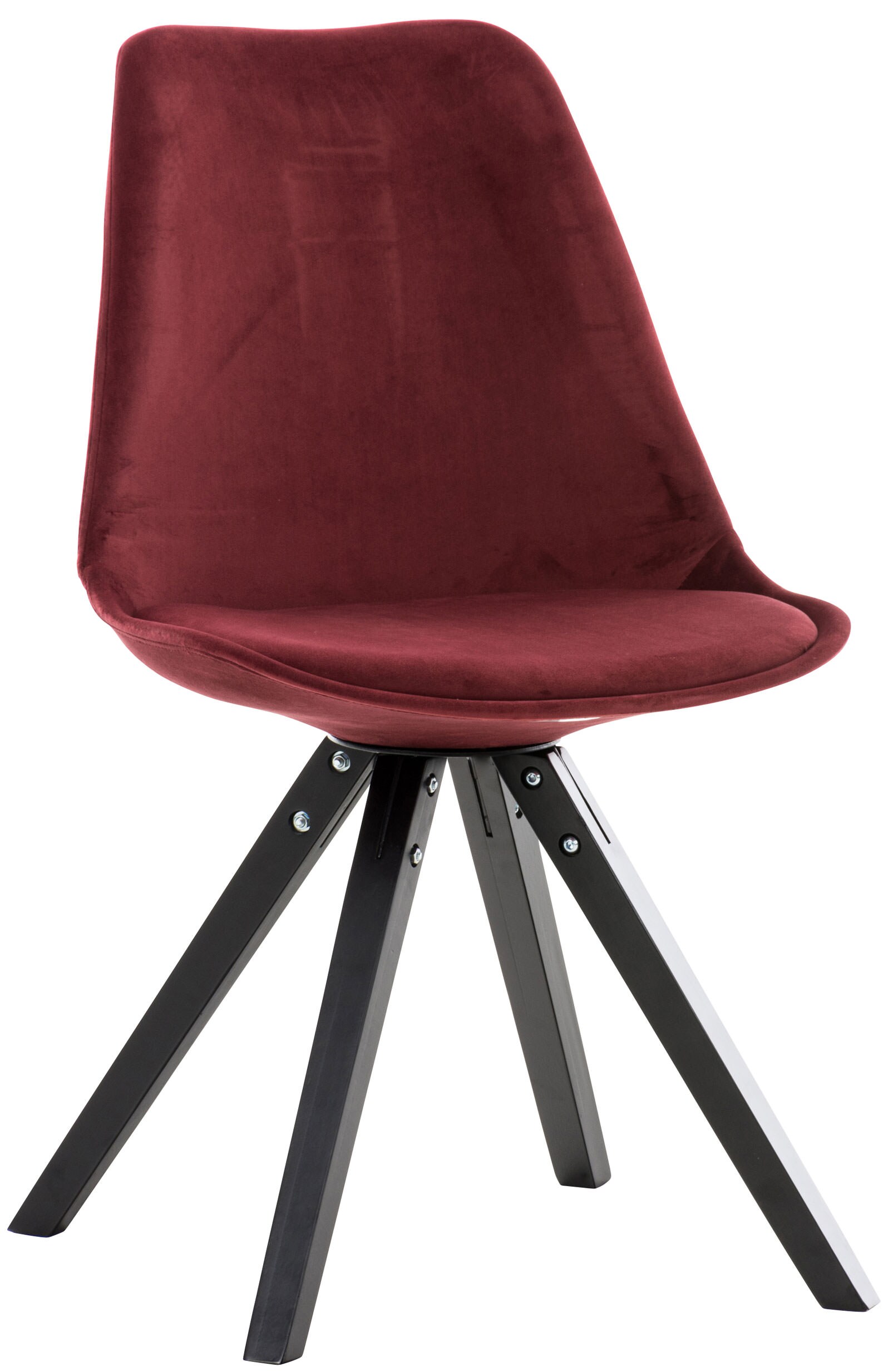 CLP Besucherstuhl Pegleg Mit Samtbezug I Gepolsterter Schalenstuhl Mit Eckigen Holzbeinen I Sitzh&ouml;he: 46 cm - Bild 1