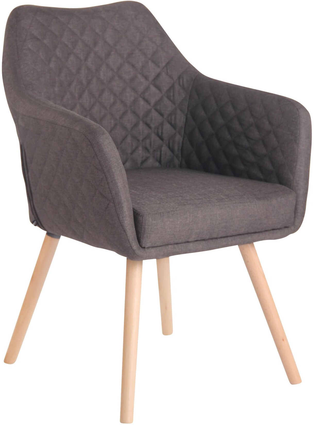 CLP Esszimmerstuhl mit Armlehne Gent, Sessel mit Holzgestell, moderner Küchenstuhl mit gepolsterter Sitzfläche und Bodenschonern, bis 120 kg | 04251563493952