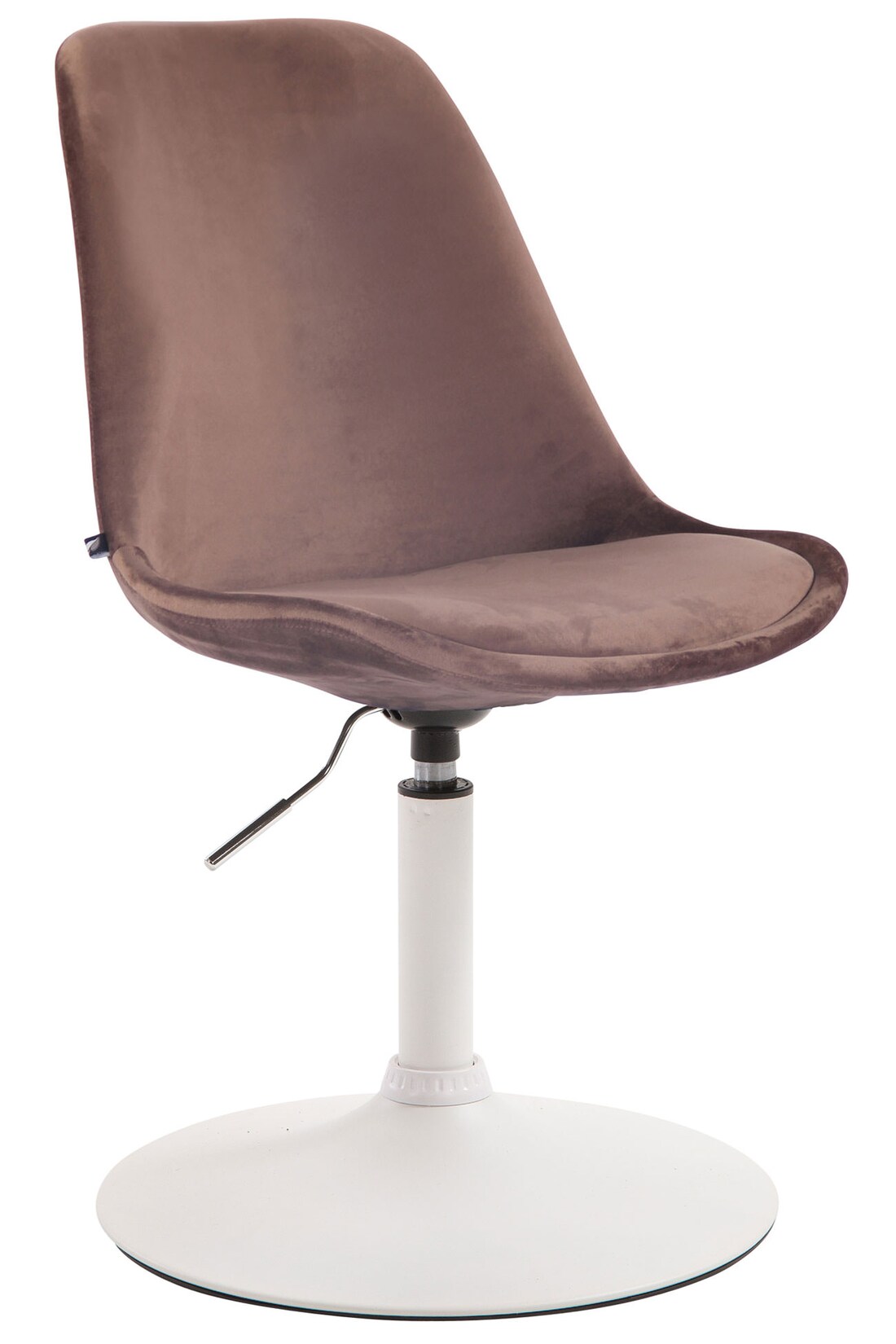 CLP Esszimmerstuhl Maverick Samt I Höhenverstellbarer Lehnstuhl I Drehstuhl Mit Trompetenfuß I Sitzhöhe Von Ca. 43 - 48 cm