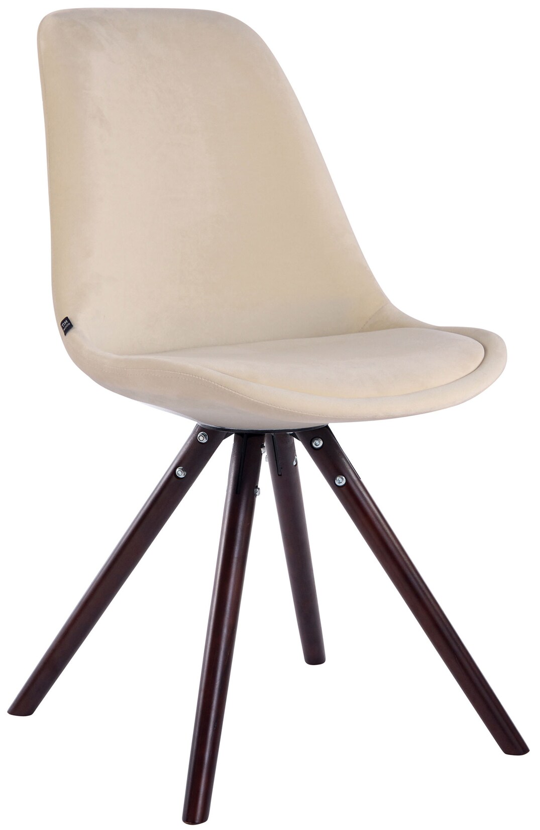 CLP Besucherstuhl Toulouse Samt Rund cappuccino Farbe: creme, Gestell Farbe: cappuccino