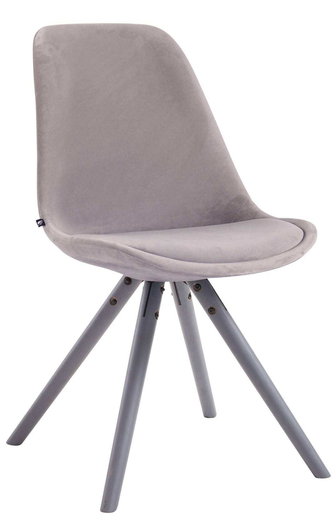 CLP Retrostuhl Toulouse Samt Rund Mit Hochwertigem Sitzpolster I Lehnstuhl Mit Stabilem Holzgestell I Sitzhöhe 48 cm | 04251756408206