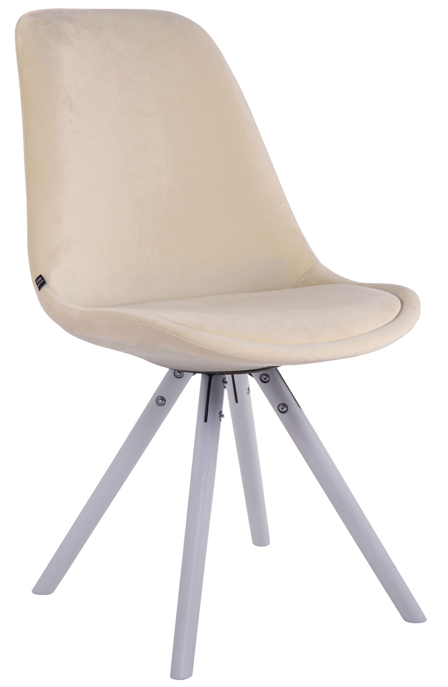 CLP Retrostuhl Toulouse Samt Rund Mit Hochwertigem Sitzpolster I Lehnstuhl Mit Stabilem Holzgestell I Sitzh&ouml;he 48 cm - Bild 1