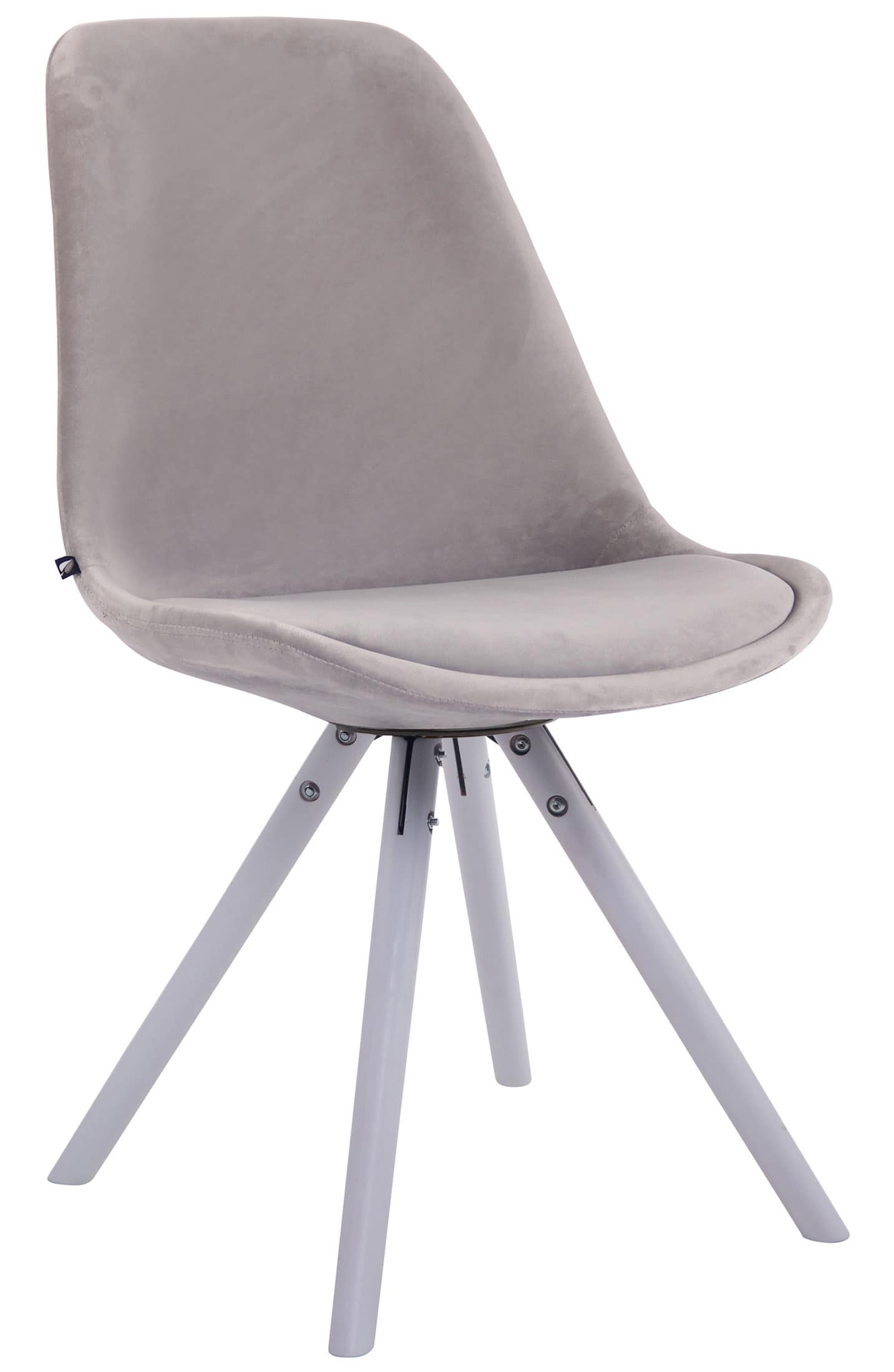 CLP Retrostuhl Toulouse Samt Rund Mit Hochwertigem Sitzpolster I Lehnstuhl Mit Stabilem Holzgestell I Sitzh&ouml;he 48 cm - Bild 1