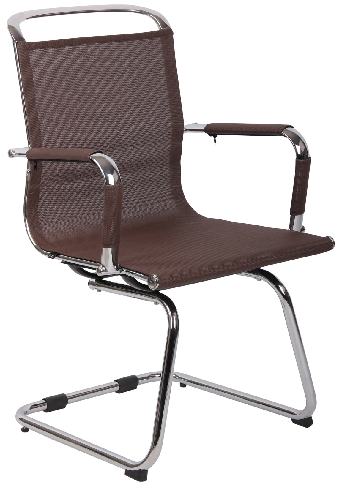 CLP Besucherstuhl Barnet Mesh I Mit Armlehne Und Chrom-Gestell I Atmungsaktiver Netz-Bezug | 04251756406097
