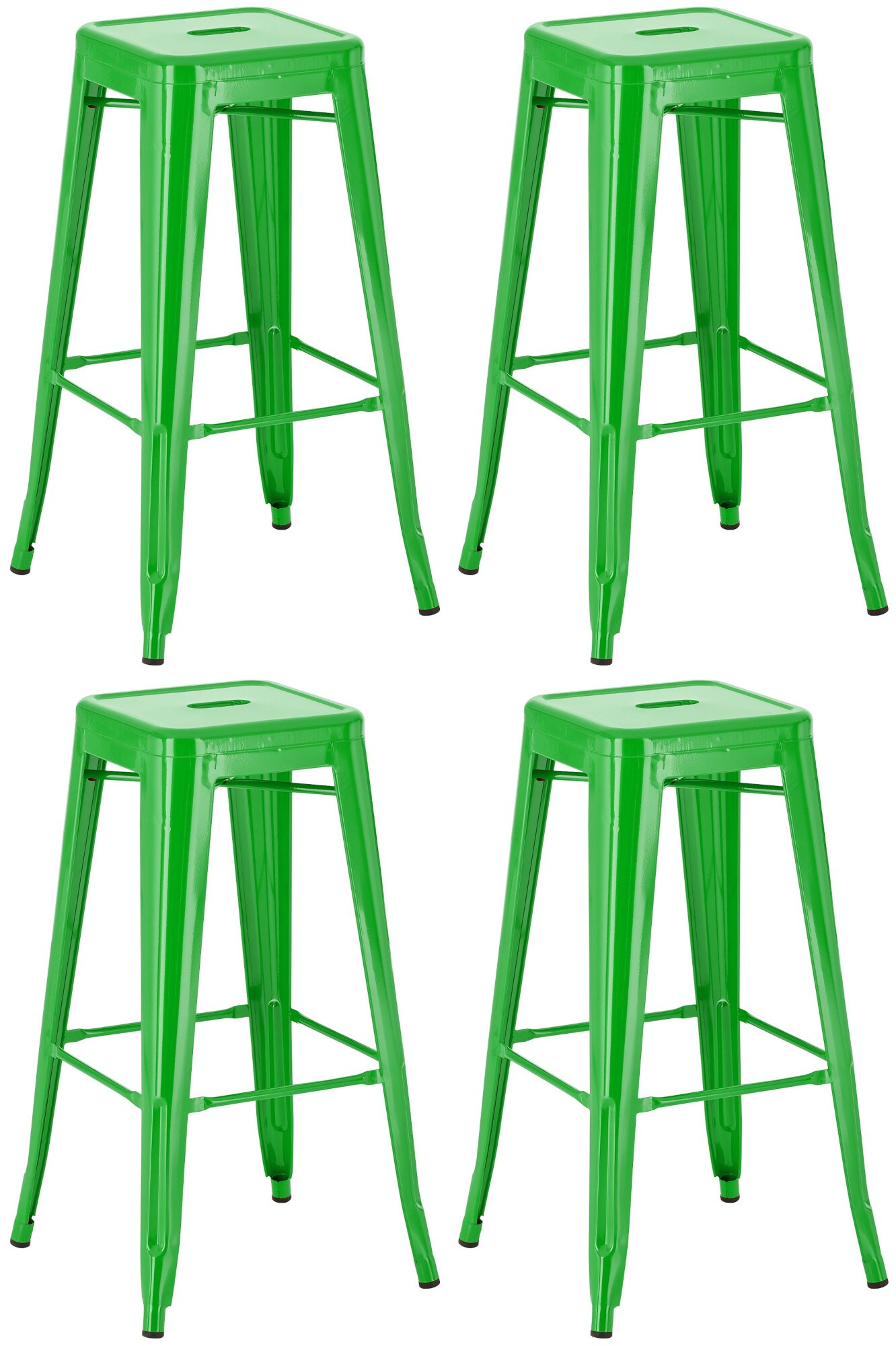 CLP 4er Set Barhocker Joshua I Stapelbare Tresenhocker aus Metall I Barst&uuml;hle mit Fu&szlig;st&uuml;tzen I Sitzh&ouml;he 76 cm I Stapelhocker - Bild 1