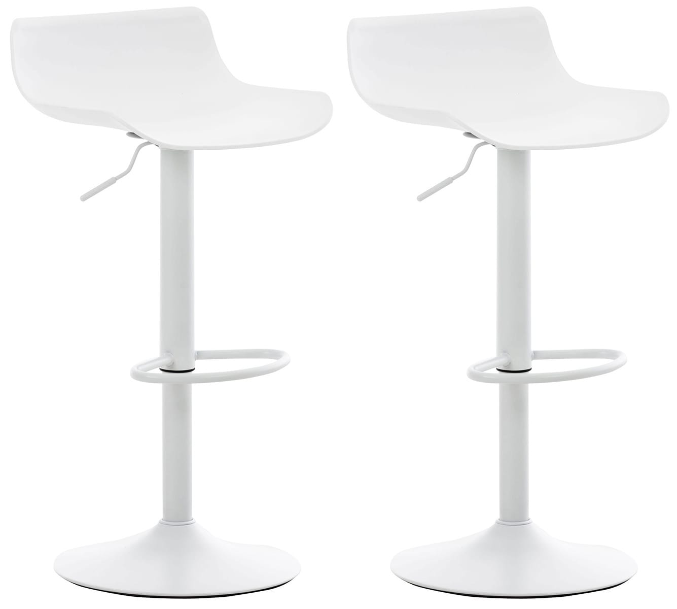 CLP 2er Set Barhocker Aveiro Mit Kunststoffsitz I Tresenstuhl H&ouml;henverstellbar I Thekenhocker Mit Trompetenfu&szlig; - Bild 1
