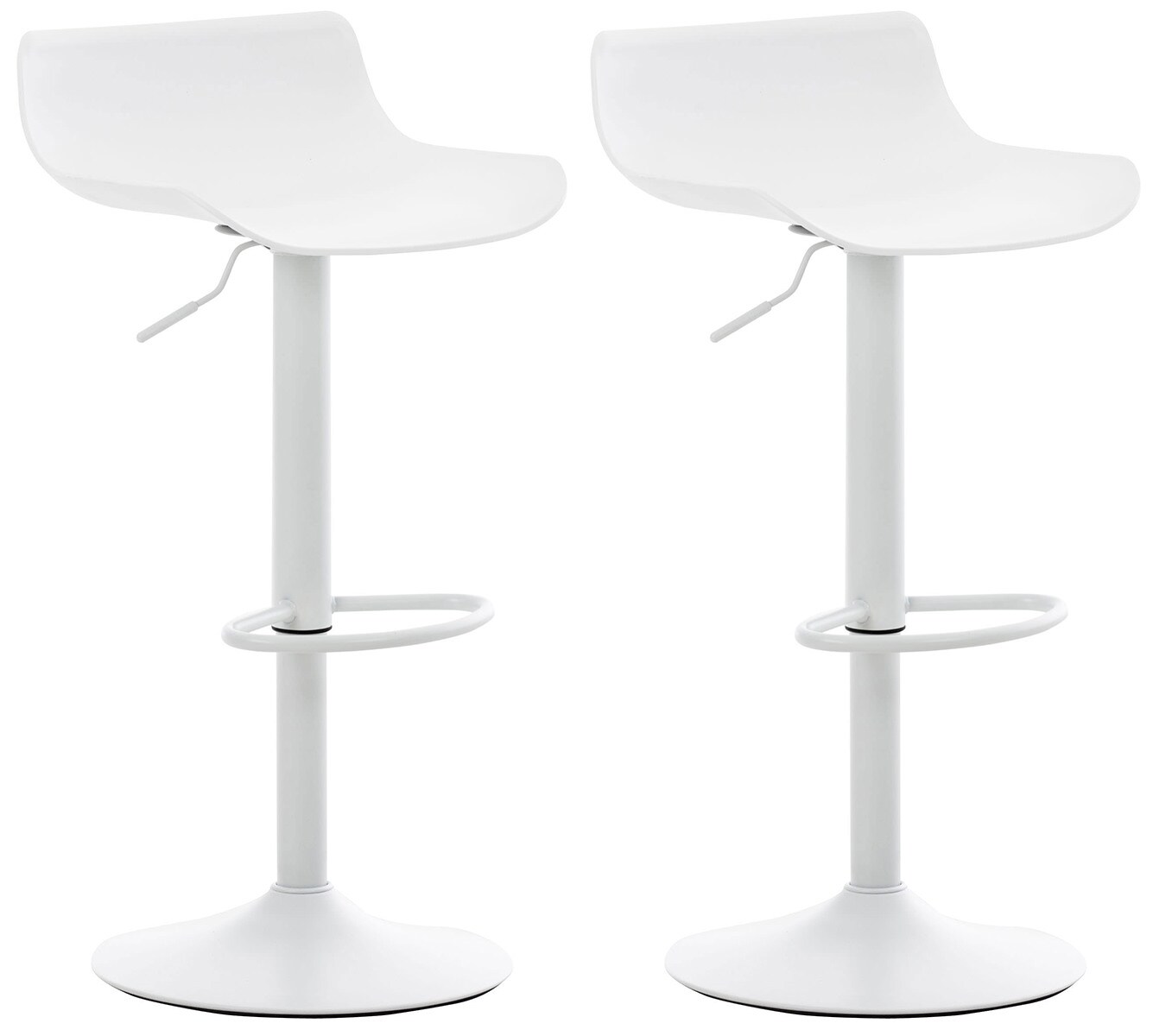 CLP 2er Set Barhocker Aveiro Mit Kunststoffsitz I Tresenstuhl Höhenverstellbar I Thekenhocker Mit Trompetenfuß | 04251756403843