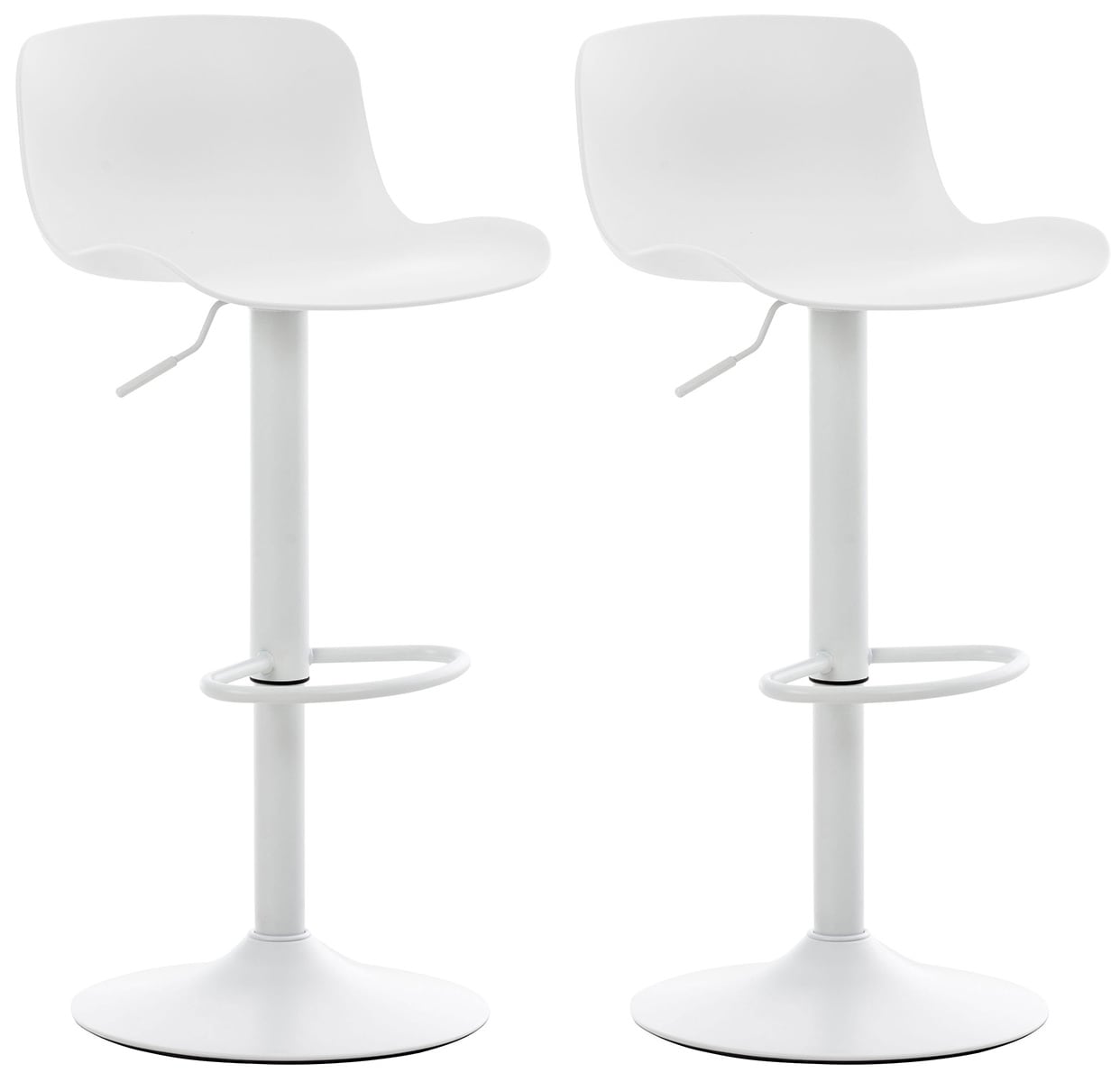 CLP 2er Set Barhocker Almada Mit Kunststoffsitz I H&ouml;henverstellbarer Tresenstuhl Mit Lehne I Thekenhocker Mit Trompetenfu&szlig; - Bild 1