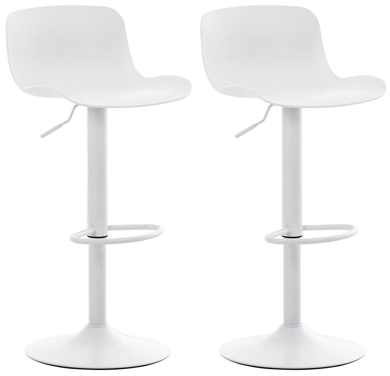 CLP 2er Set Barhocker Almada Mit Kunststoffsitz I Höhenverstellbarer Tresenstuhl Mit Lehne I Thekenhocker Mit Trompetenfuß | 04251756403829