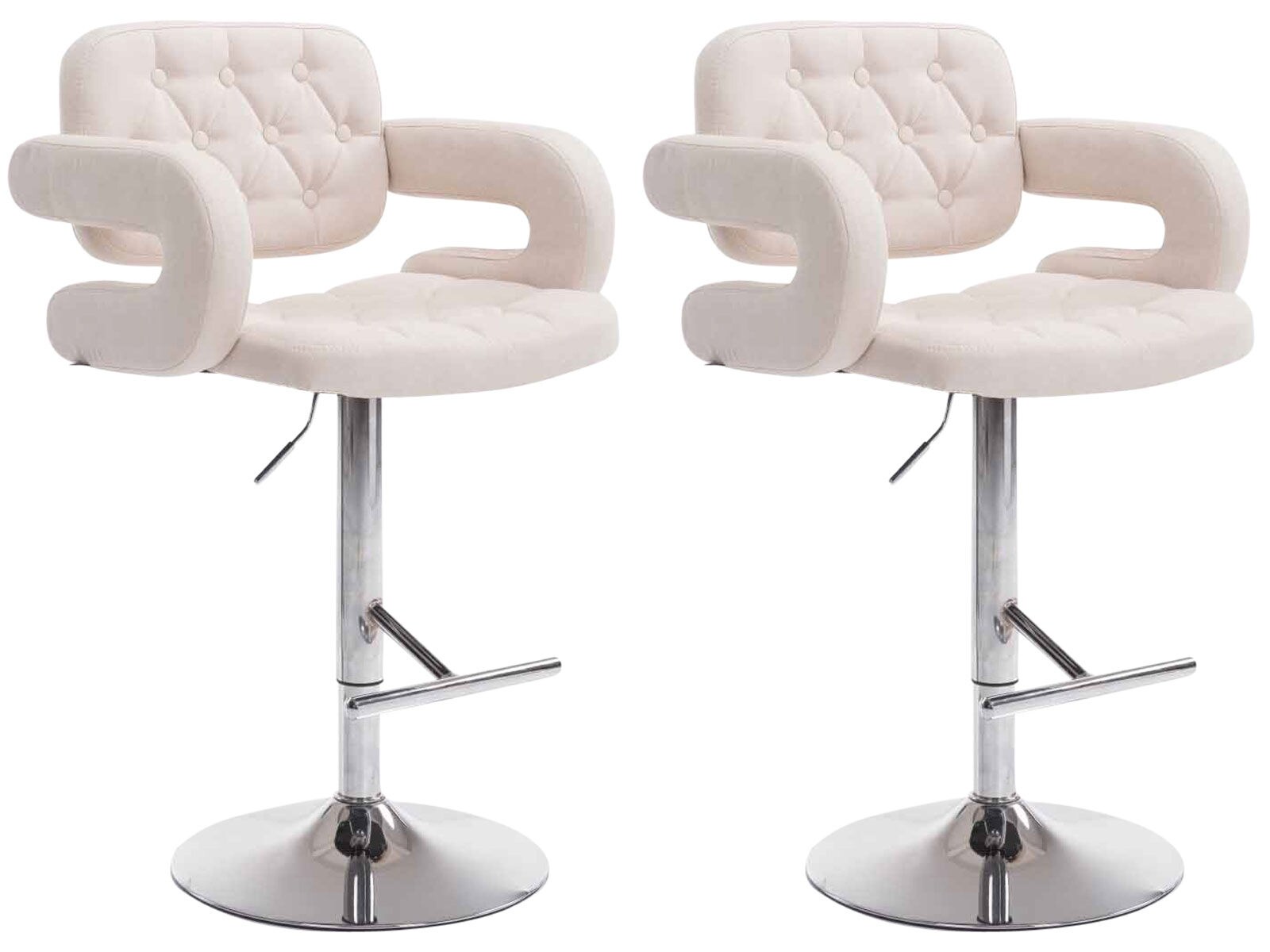 CLP 2er Set Barhocker Dublin Mit Stoff-Bezug I H&ouml;henverstellbar - Bild 1