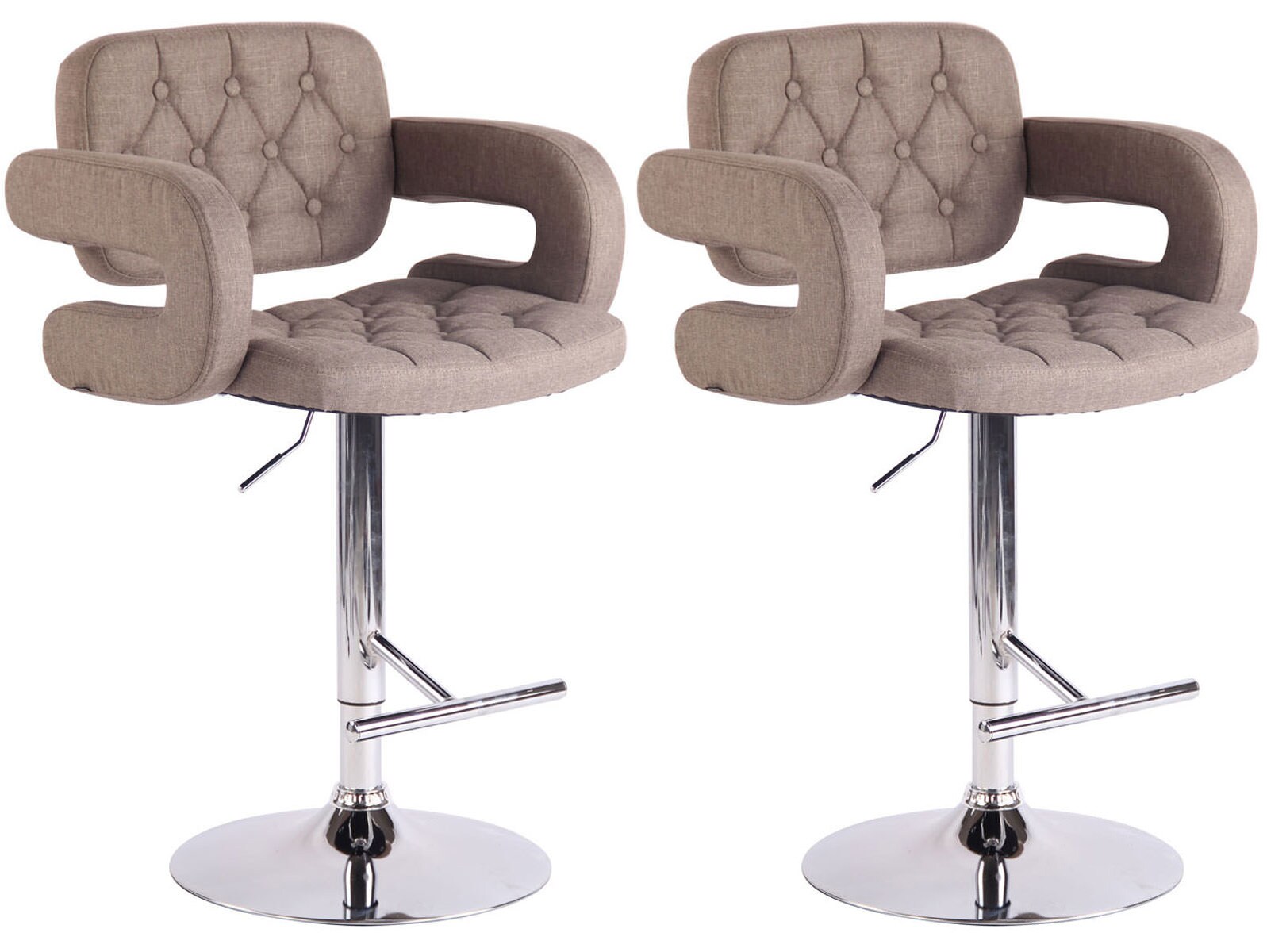 CLP 2er Set Barhocker Dublin Mit Stoff-Bezug I H&ouml;henverstellbar - Bild 1