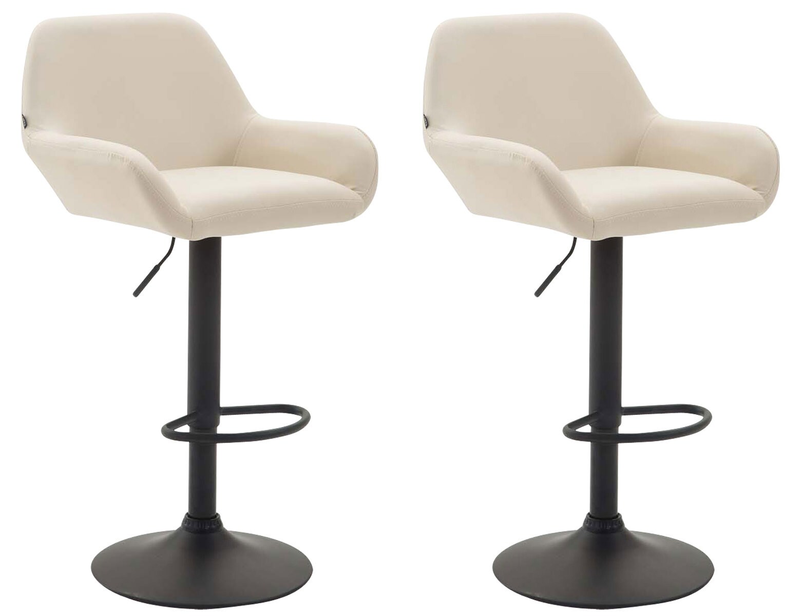 CLP 2er Set Barhocker Braga Kunstleder I H&ouml;henverstellbarer Barstuhl Mit Metallgestell I Thekenhocker Mit Integrierter Fu&szlig;st&uuml;tze - Bild 1