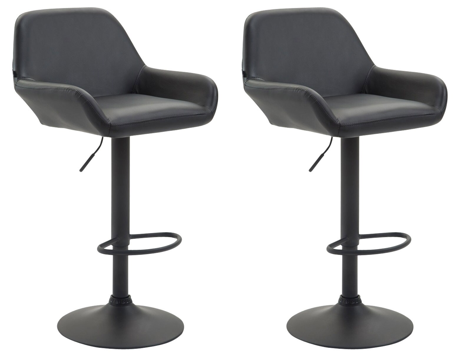 CLP 2er Set Barhocker Braga Kunstleder I H&ouml;henverstellbarer Barstuhl Mit Metallgestell I Thekenhocker Mit Integrierter Fu&szlig;st&uuml;tze - Bild 1