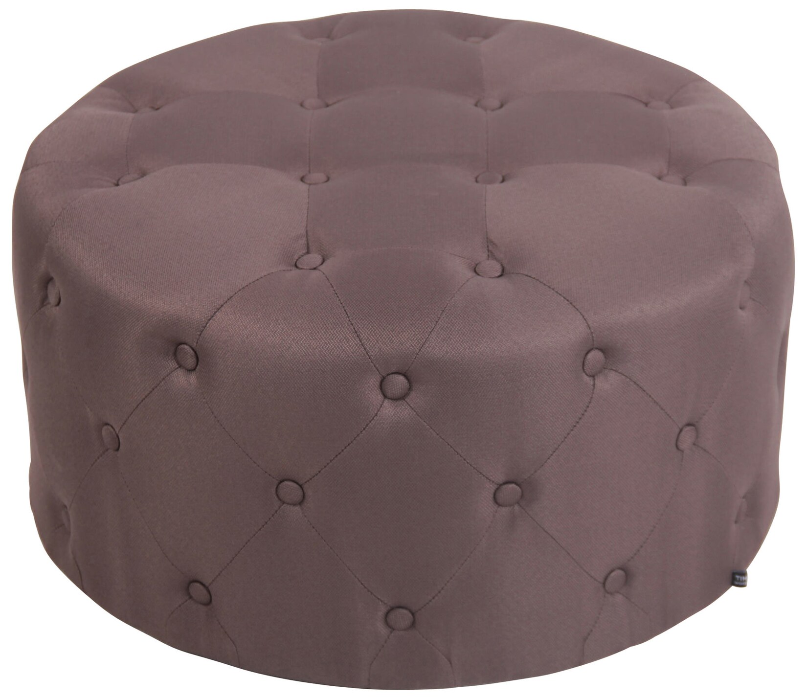 CLP Fußhocker Korsika I Kunstleder I Stoff I Polsterhocker Rund I Gesteppter Hocker Mit Zierknöpfen | 04251756402990