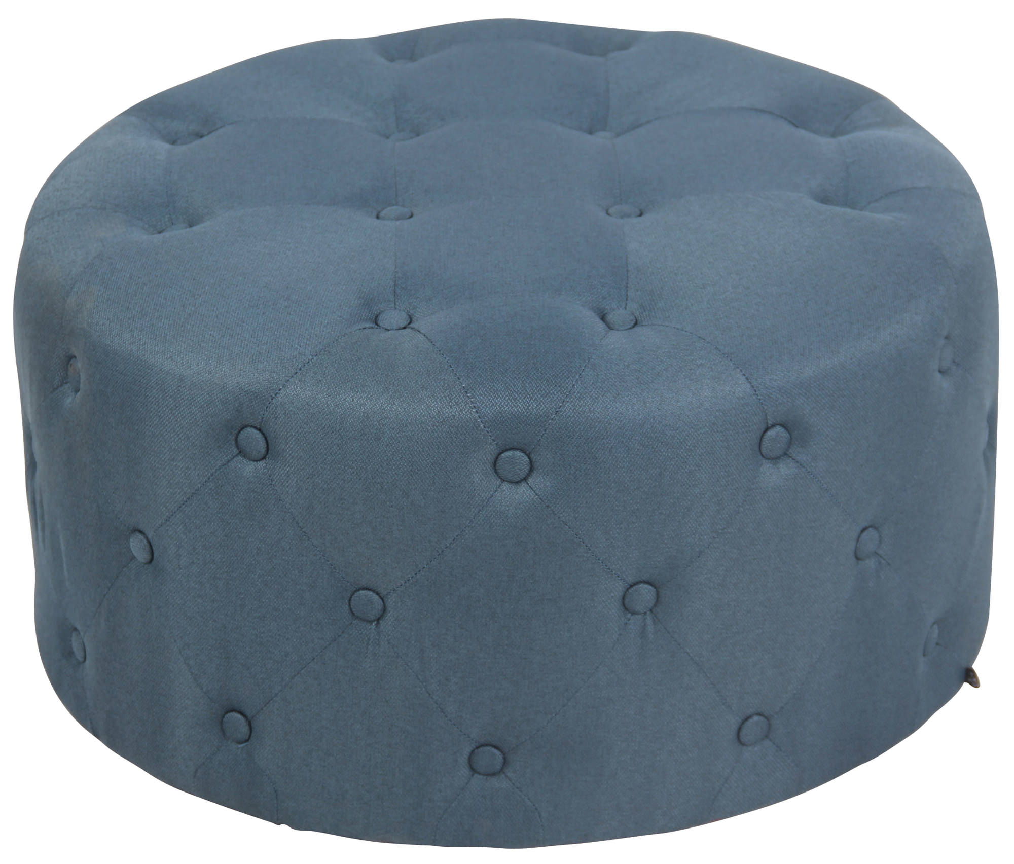 CLP Fu&szlig;hocker Korsika I Kunstleder I Stoff I Polsterhocker Rund I Gesteppter Hocker Mit Zierkn&ouml;pfen - Bild 1