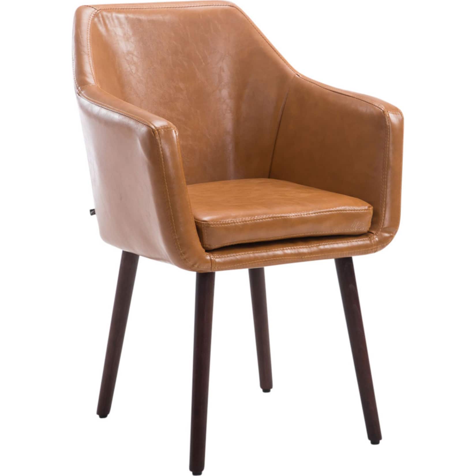 CLP Esszimmerstuhl Utrecht Mit Kunstlederbezug I Polsterstuhl Mit Robustem Holzgestell I Retrostuhl mit Bodenschonern I Verschiedene Farben - Bild 1