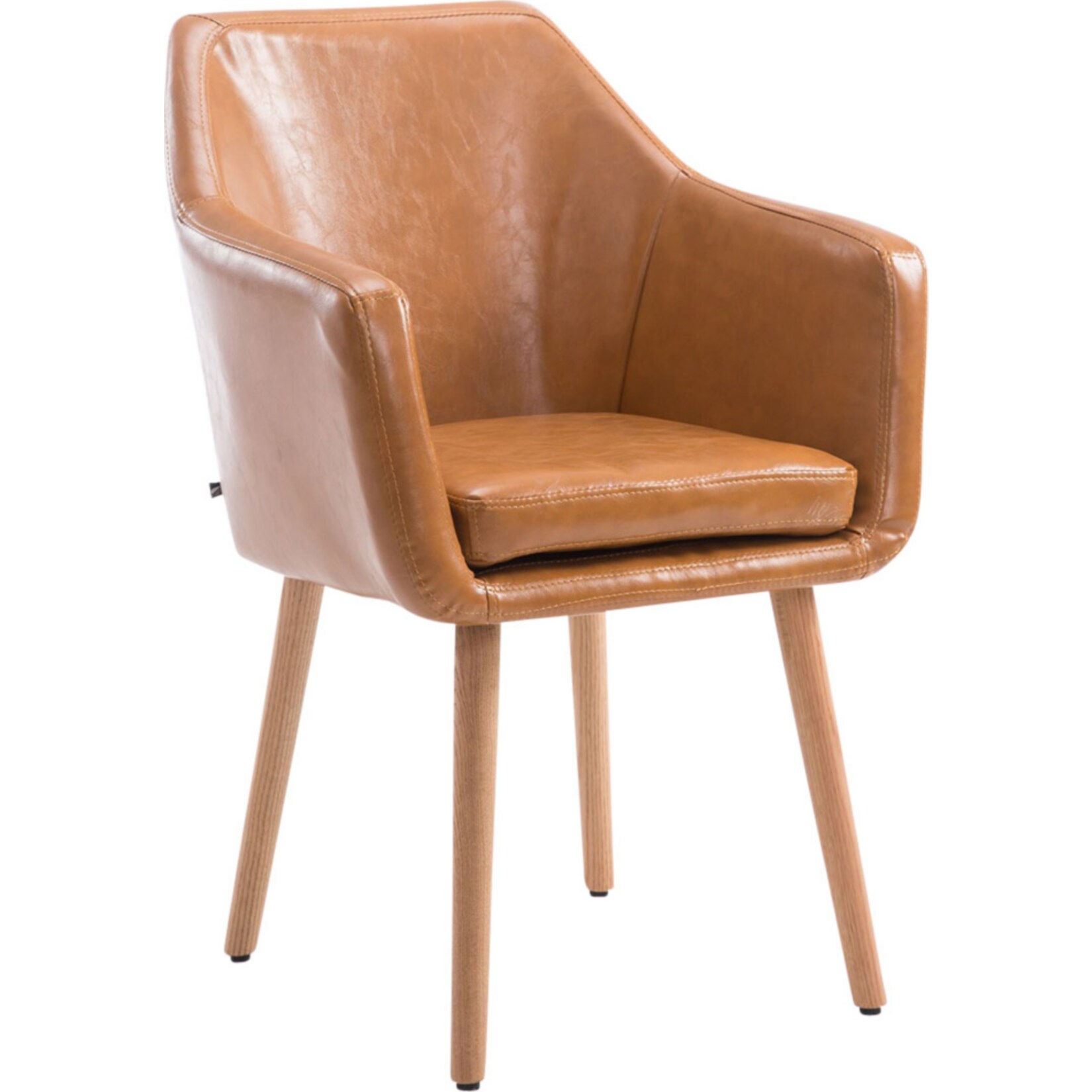 CLP Esszimmerstuhl Utrecht Mit Kunstlederbezug I Polsterstuhl Mit Robustem Holzgestell I Retrostuhl mit Bodenschonern I Verschiedene Farben - Bild 1