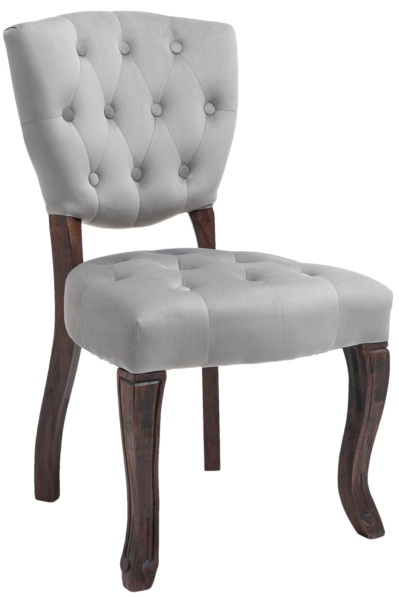 CLP Esszimmerstuhl Elysa Samt I Polsterstuhl Gesteppt Chesterfield Design I Lehnstuhl Mit Kautschukholz Gestell I Max. Belastbarkeit 120 kg - Bild 1