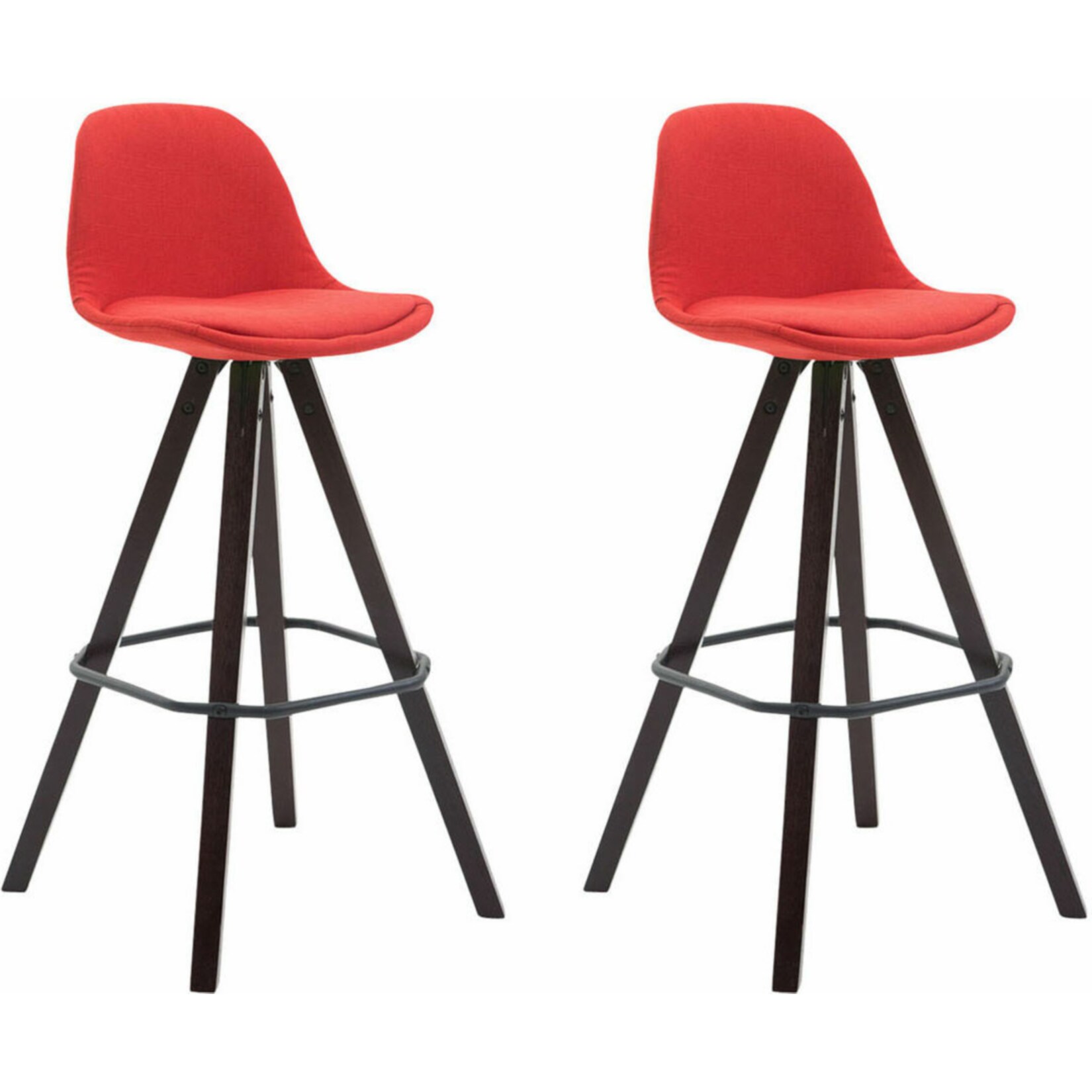 CLP 2er Set Barhocker Franklin Mit Stoffbezug I 2x Barstuhl Mit Eckigem Holzgestell Und Fu&szlig;st&uuml;tze - Bild 1