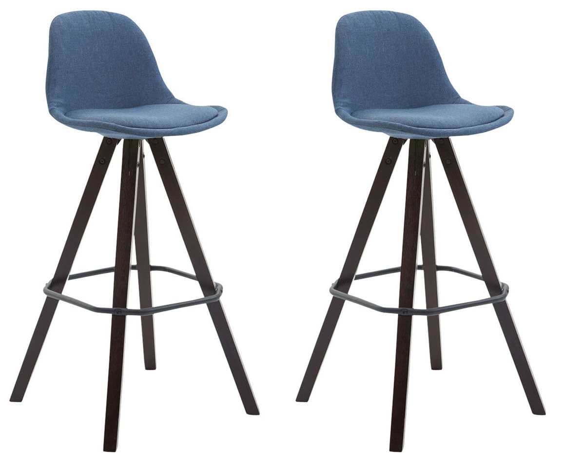 CLP 2er Set Barhocker Franklin Mit Stoffbezug I 2x Barstuhl Mit Eckigem Holzgestell Und Fu&szlig;st&uuml;tze - Bild 1