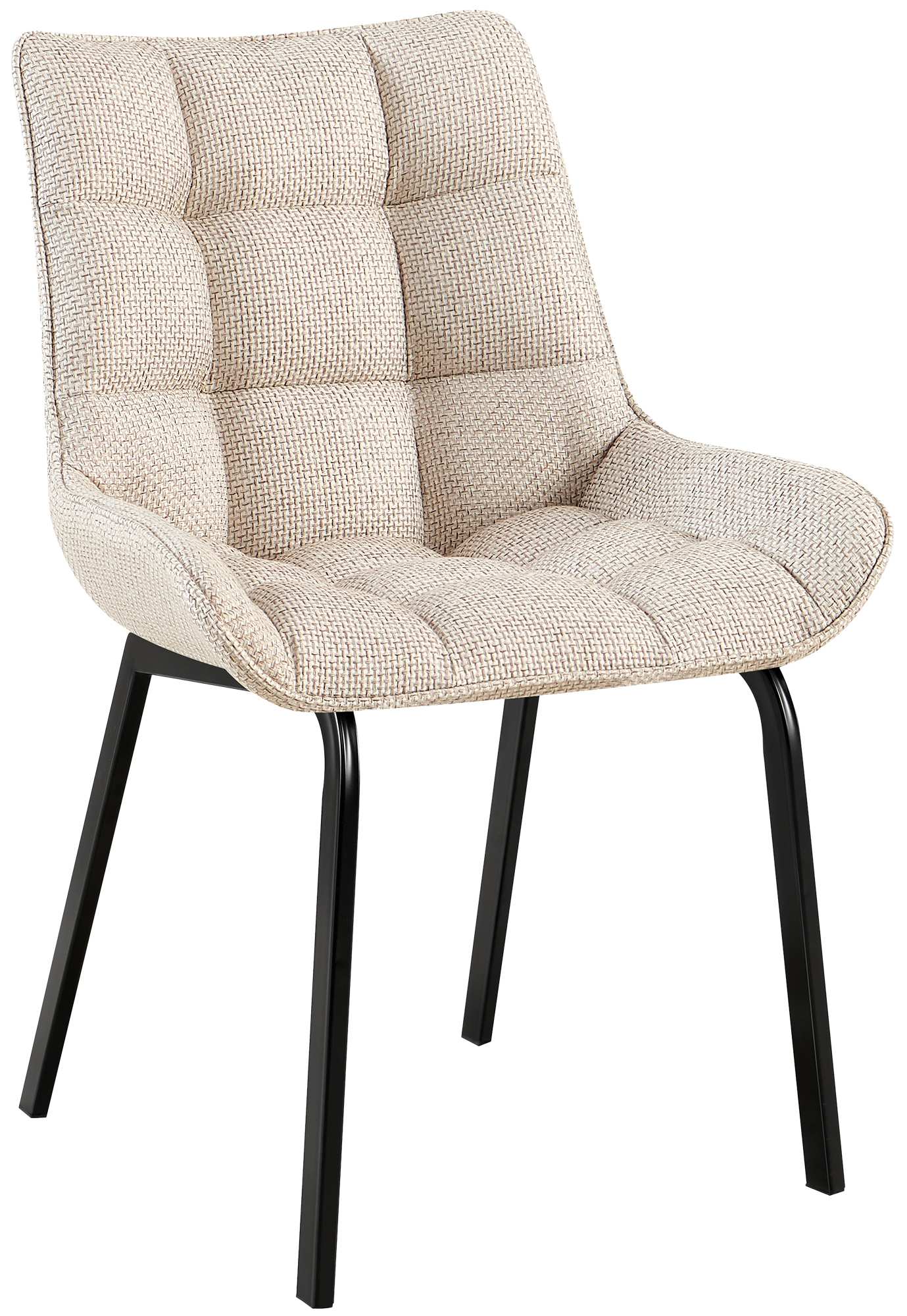 CLP Esszimmerstuhl Saranda I Polsterstuhl mit Stoffbezug oder Samtbezug I K&uuml;chenstuhl mit schwarzem Metallgestell und R&uuml;ckenlehne - Bild 1