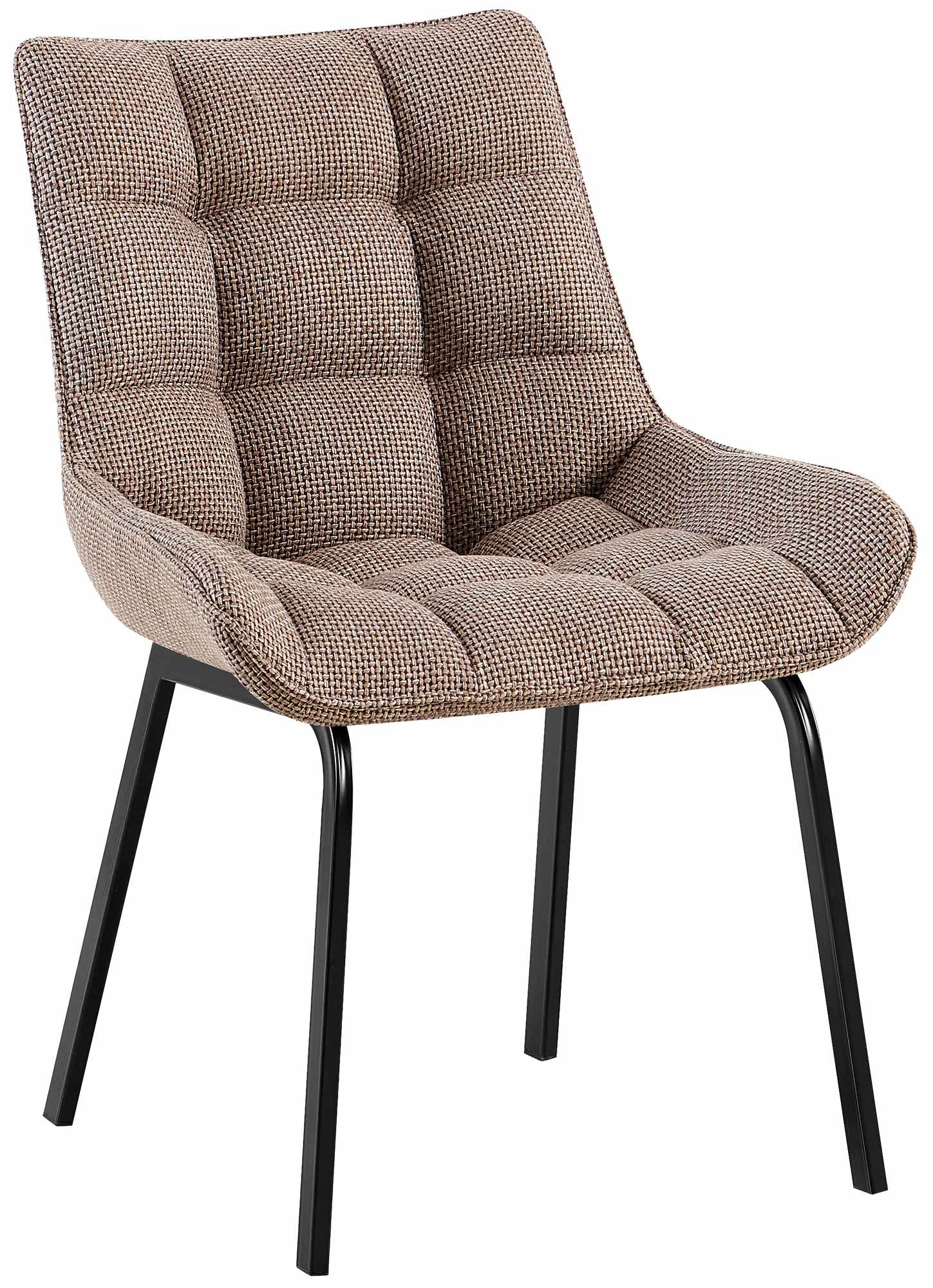 CLP Esszimmerstuhl Saranda I Polsterstuhl mit Stoffbezug oder Samtbezug I K&uuml;chenstuhl mit schwarzem Metallgestell und R&uuml;ckenlehne - Bild 1