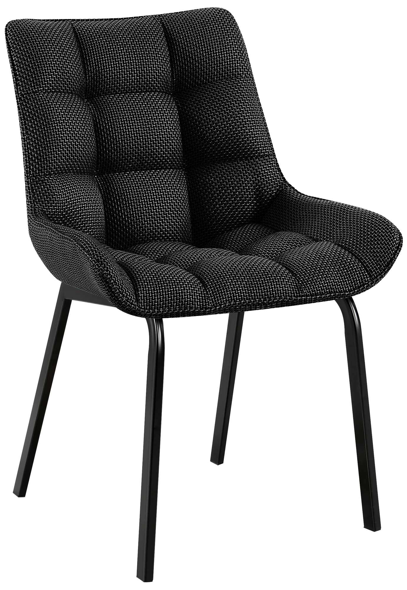 CLP Esszimmerstuhl Saranda I Polsterstuhl mit Stoffbezug oder Samtbezug I K&uuml;chenstuhl mit schwarzem Metallgestell und R&uuml;ckenlehne - Bild 1