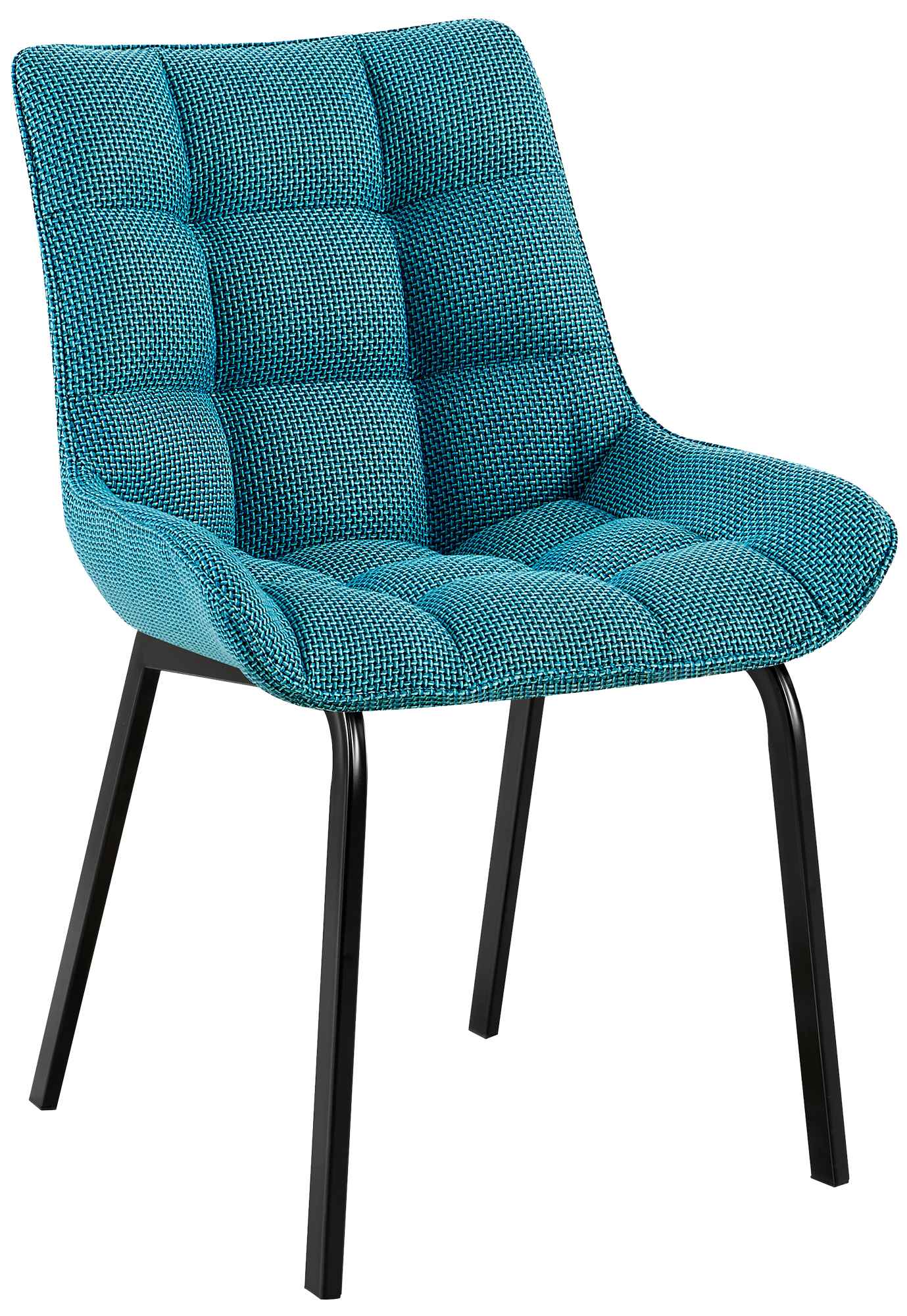 CLP Esszimmerstuhl Saranda I Polsterstuhl mit Stoffbezug oder Samtbezug I K&uuml;chenstuhl mit schwarzem Metallgestell und R&uuml;ckenlehne - Bild 1