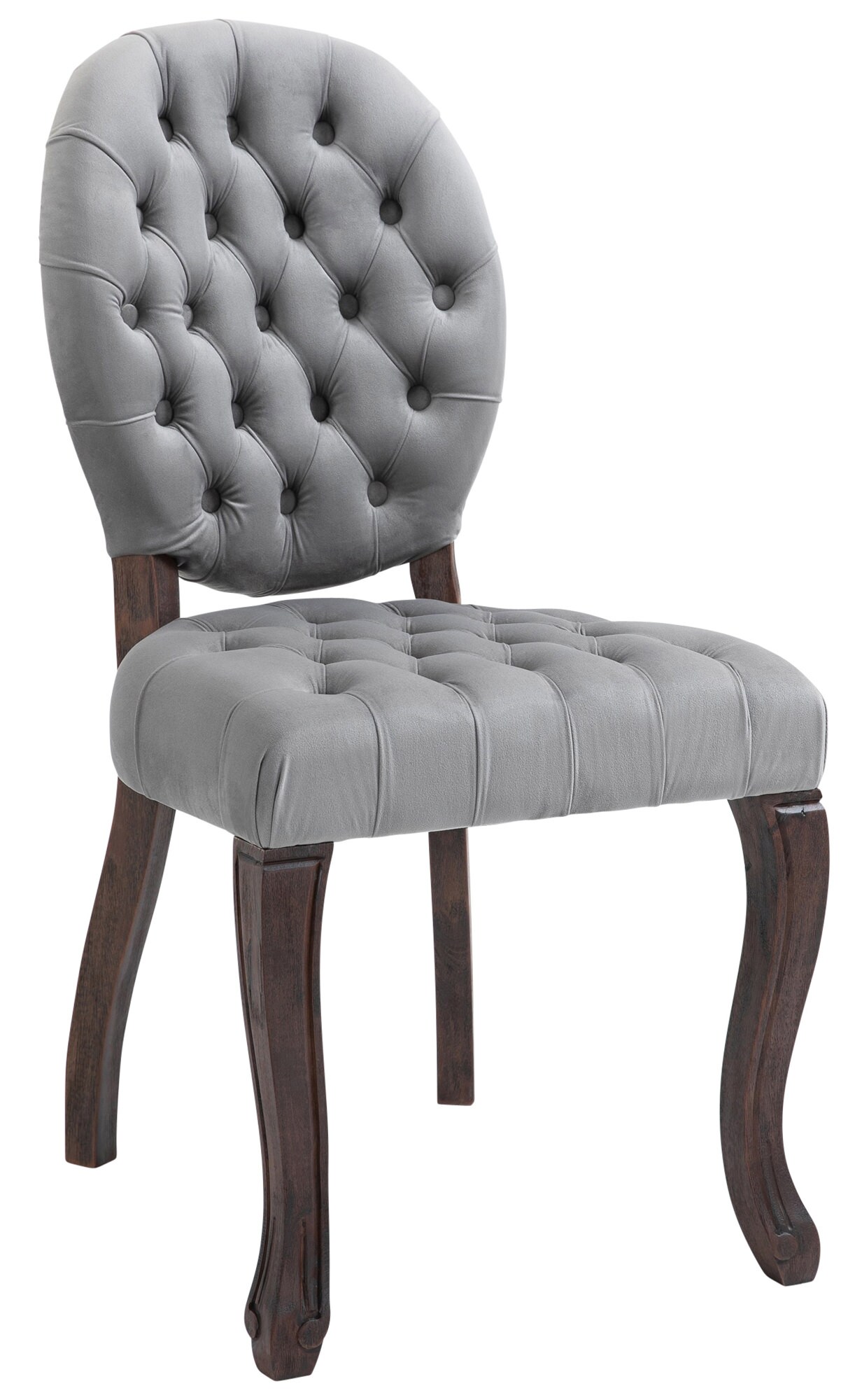 CLP Esszimmerstuhl Temara Samt I Polsterstuhl Gesteppt Chesterfield Design I Lehnstuhl Mit Kautschukholz Gestell I Max. Belastbarkeit 120 kg - Bild 1