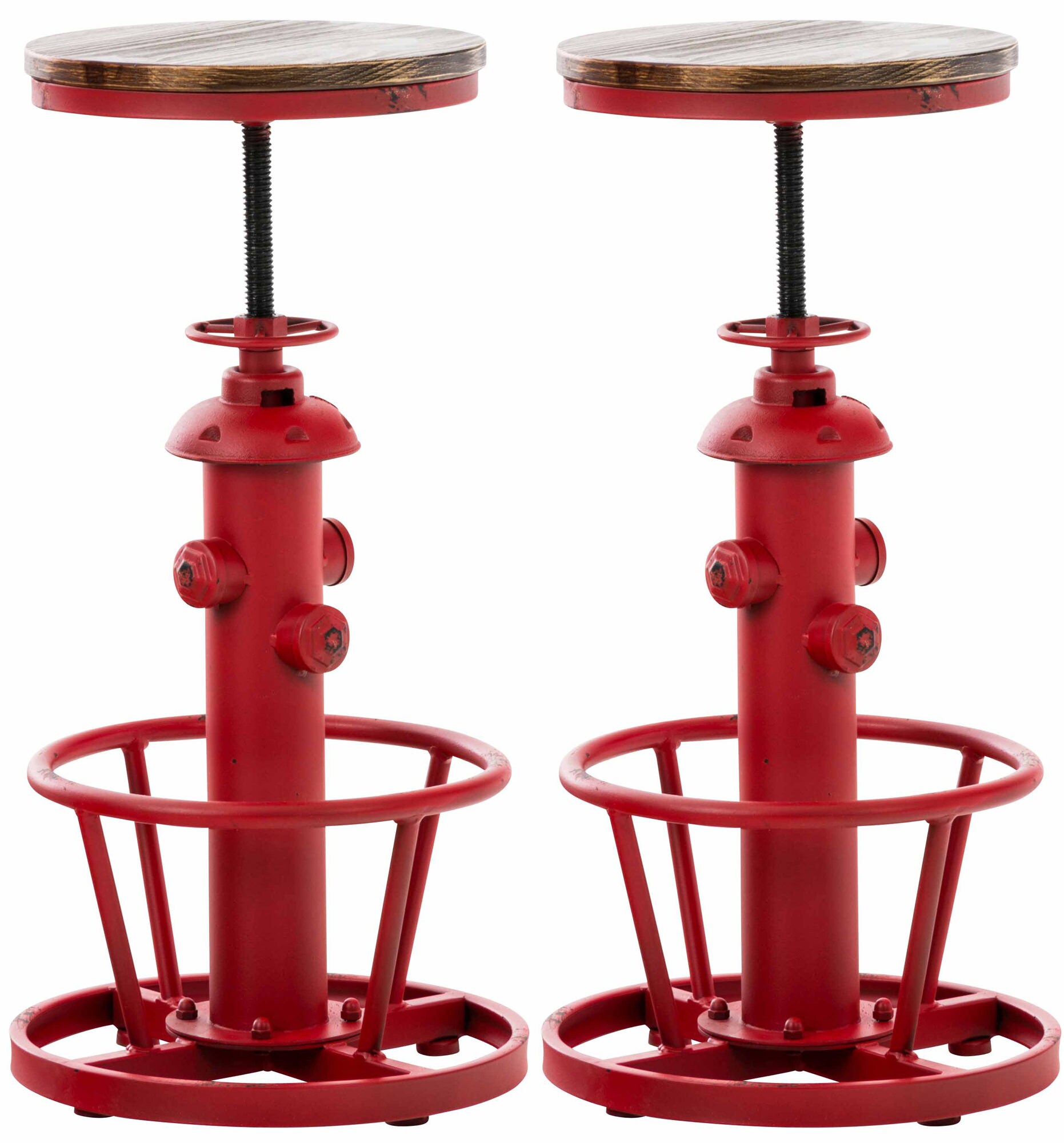 CLP 2er Set Barhocker Bruna I H&ouml;henverstellbare Runde Holzsitze I Drehbare Thekenst&uuml;hle Mit Fu&szlig;st&uuml;tze - Bild 1