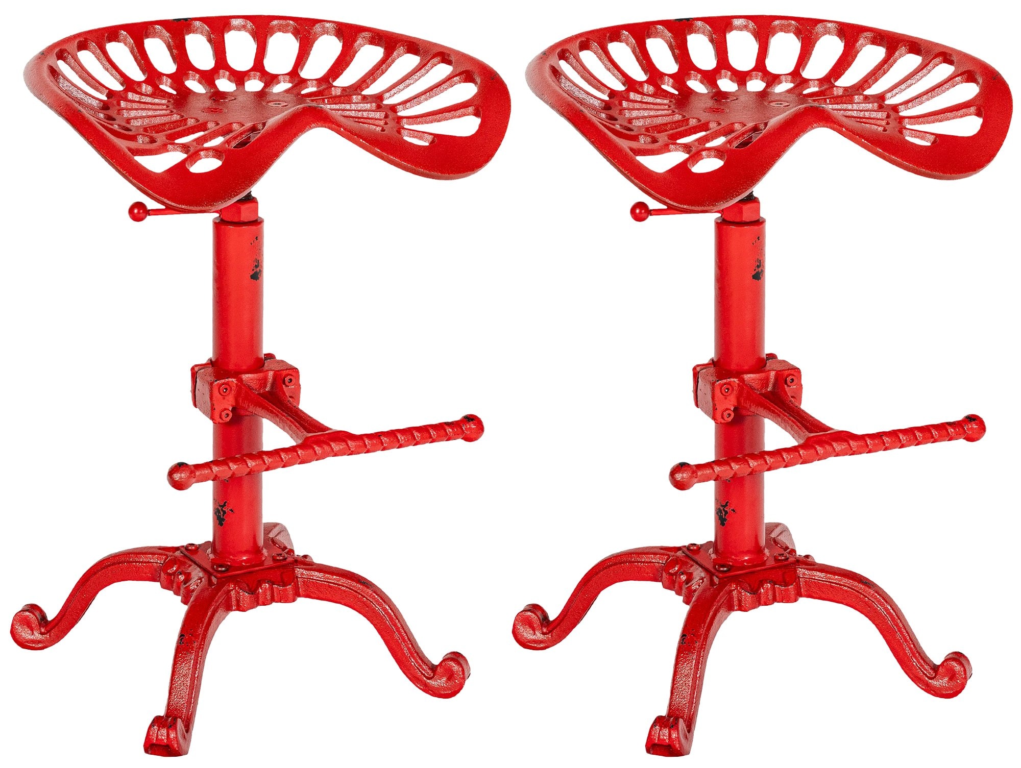 CLP 2er Set Barhocker Butch mit Gusseisernem Sitz und Fu&szlig;st&uuml;tze I Thekenhocker mit Metallgestell Und h&ouml;henverstellbarem Sitz - Bild 1