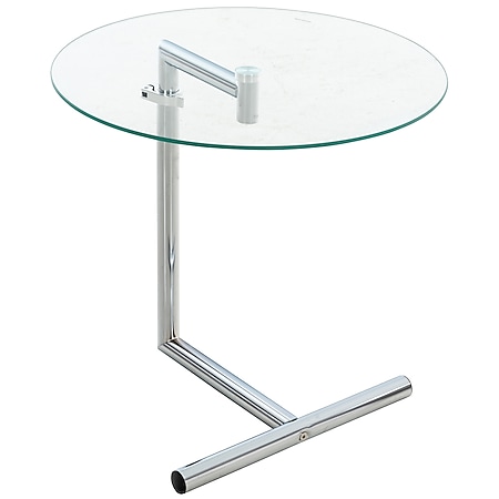 Höhe 70 cm klarglas Stehtisch mit Metallgestell in Chrom-Optik Durchmesser Ø 60 cm CLP Glastisch mit Einer runden Tischplatte aus Sicherheitsglas 