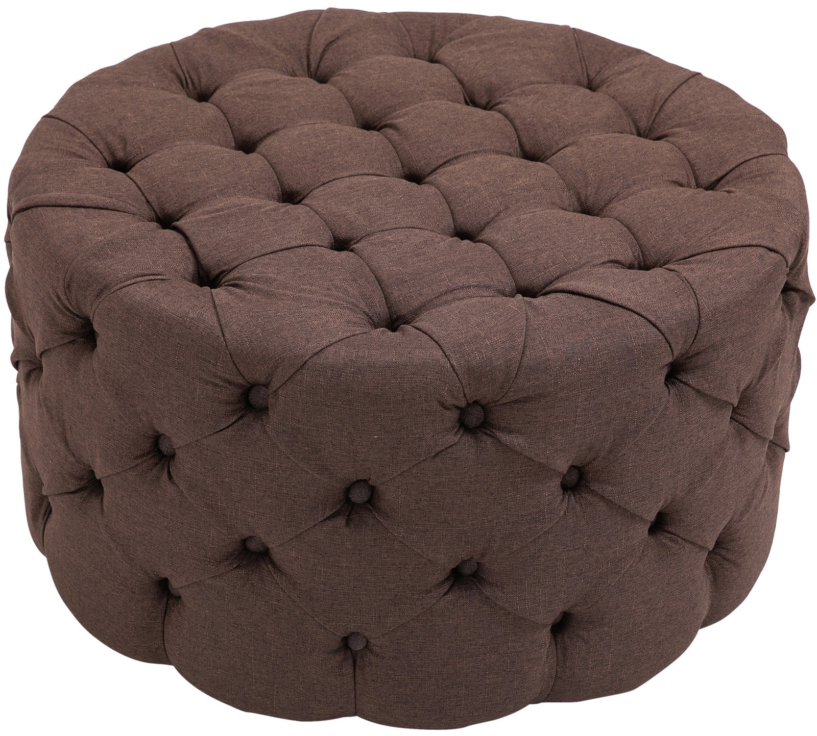 CLP Sitzhocker Drancy Stoff I Polsterhocker Rund I Gesteppter Hocker Mit Zierkn&ouml;pfen I Gepolstert - Bild 1