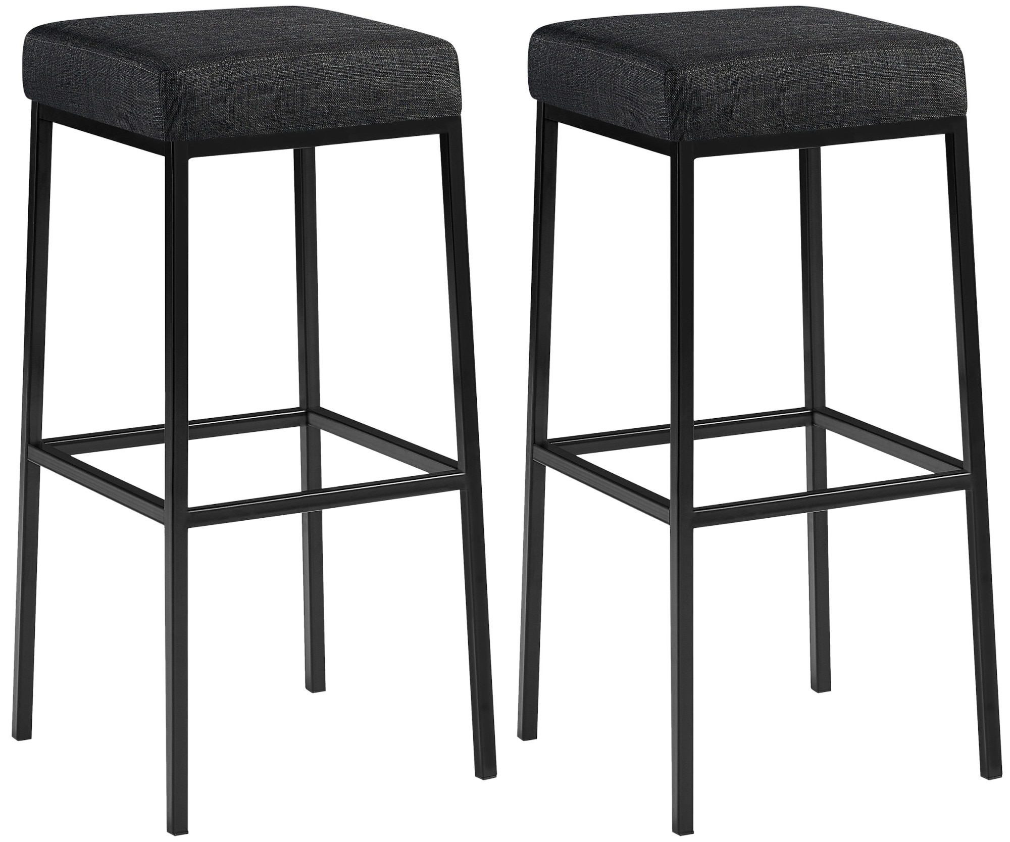 CLP 2er Set Barhocker Montreal I Gepolsterte Barst&uuml;hle mit Stoffbez&uuml;gen I Tresenhocker mit Metallgestellen - Bild 1