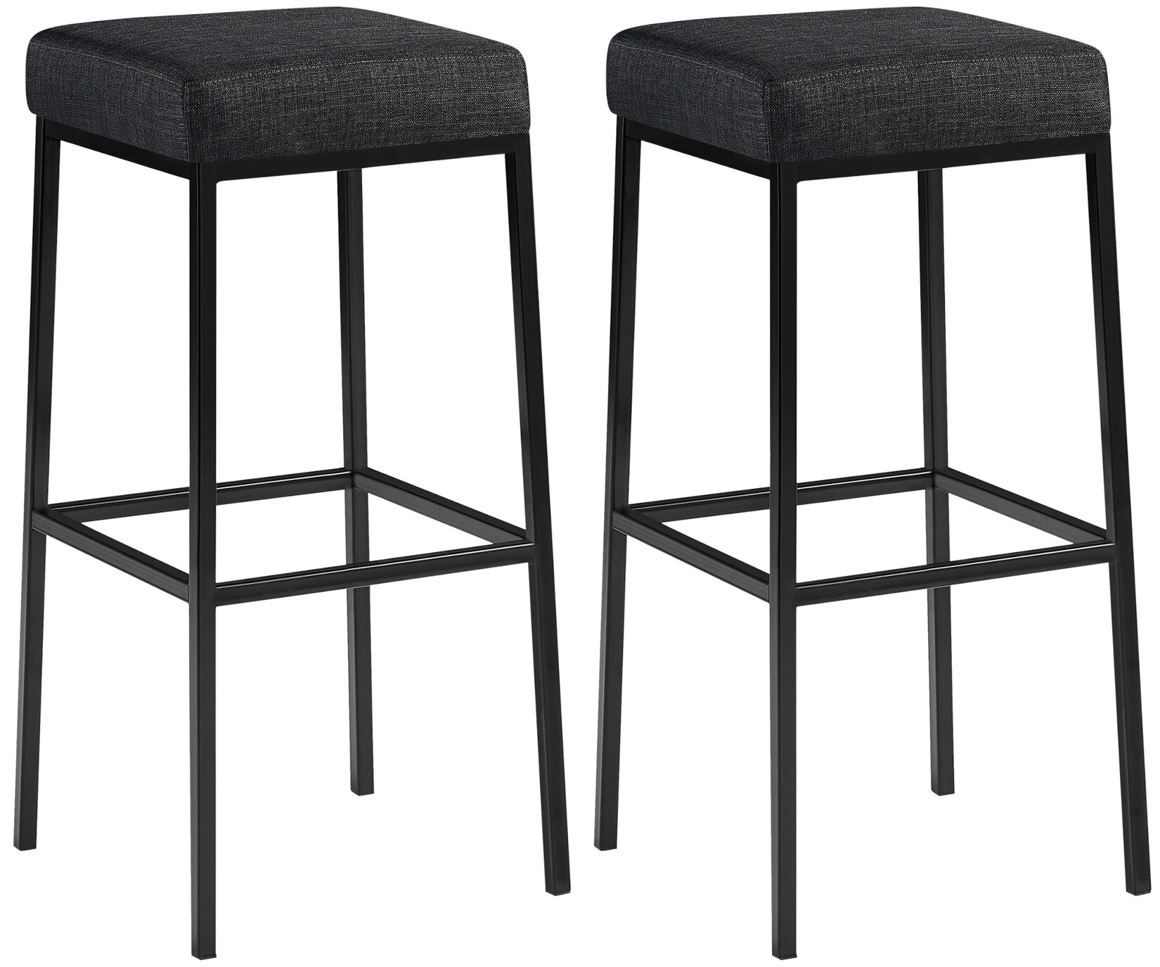 CLP 2er Set Barhocker Montreal I Gepolsterte Barstühle mit Stoffbezügen I Tresenhocker mit Metallgestellen